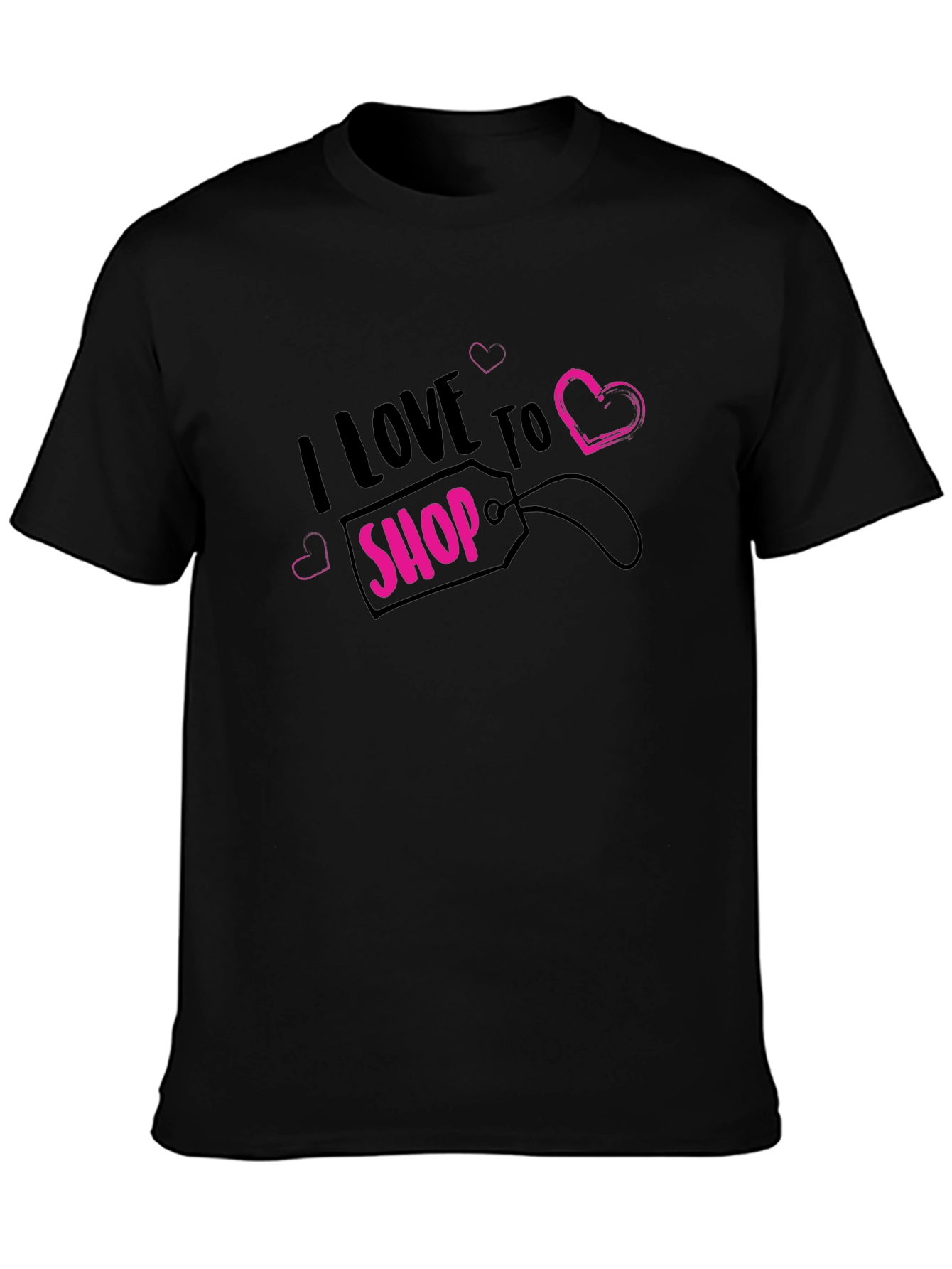 Black I Love to Shop Black T-Shirt view 3