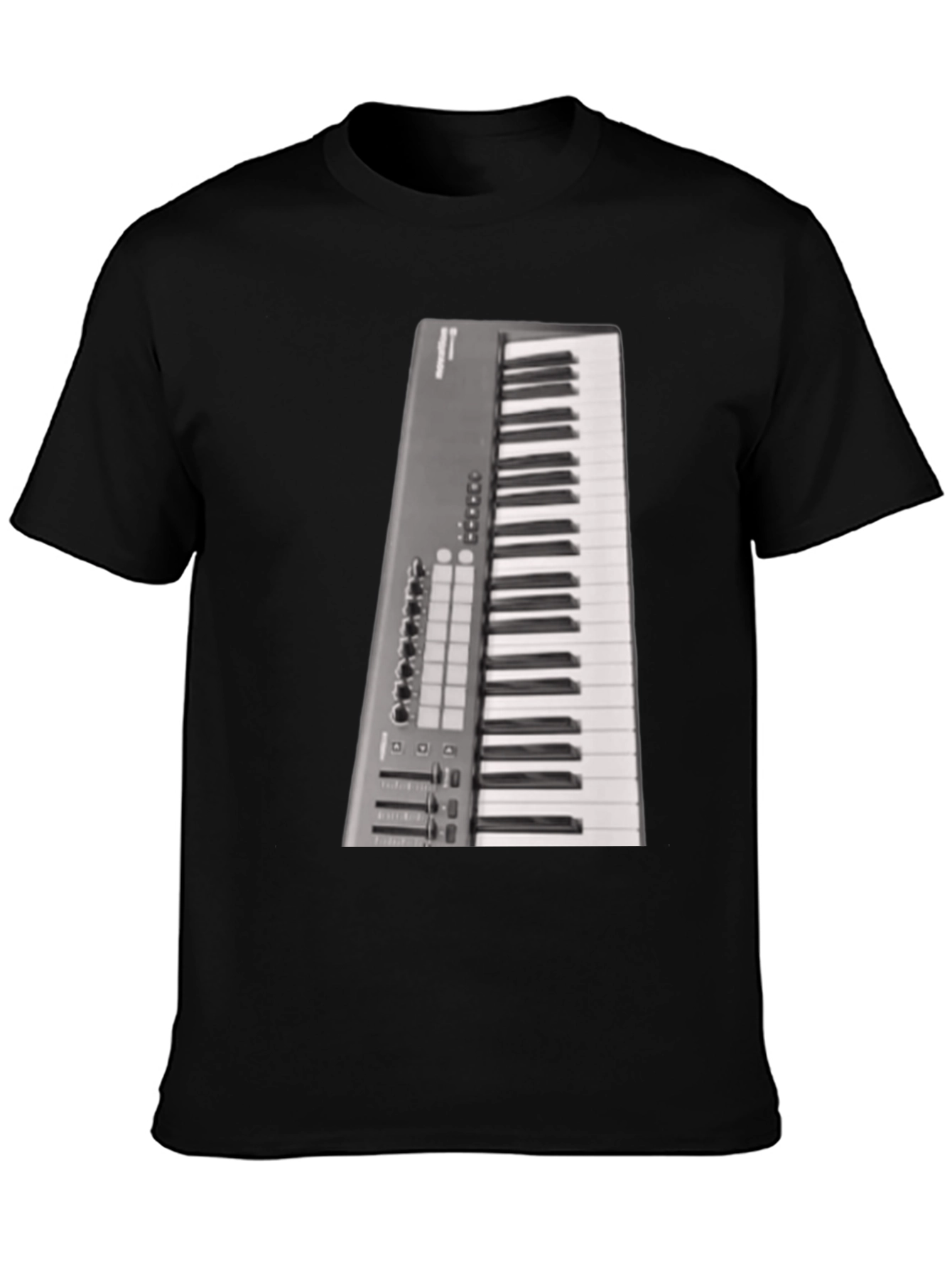 Black Keyboard T-Shirt Musician Graphic Tee view 3