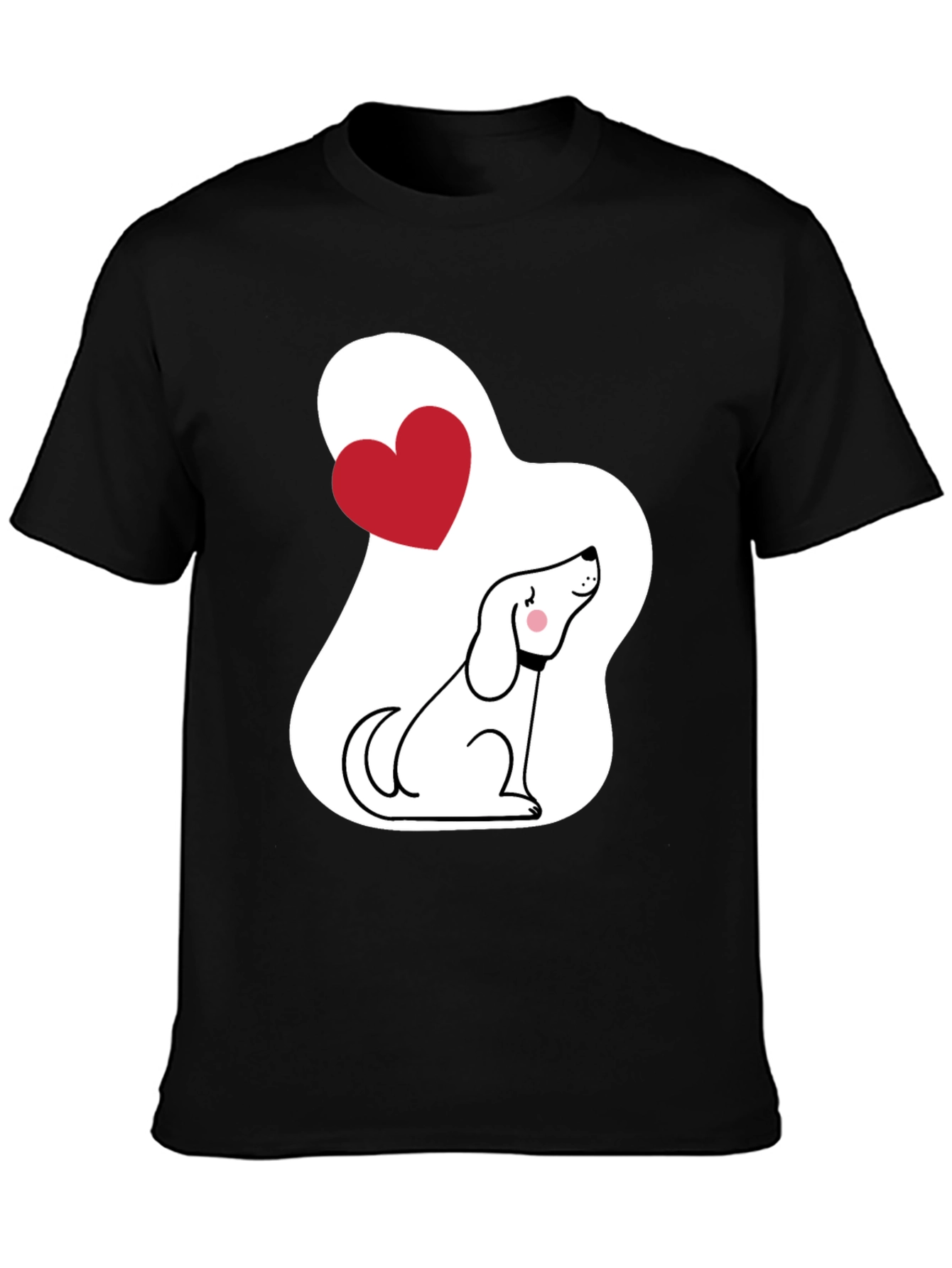 Dog Lover T-Shirt - Cute Cartoon Puppy with Heart - 3