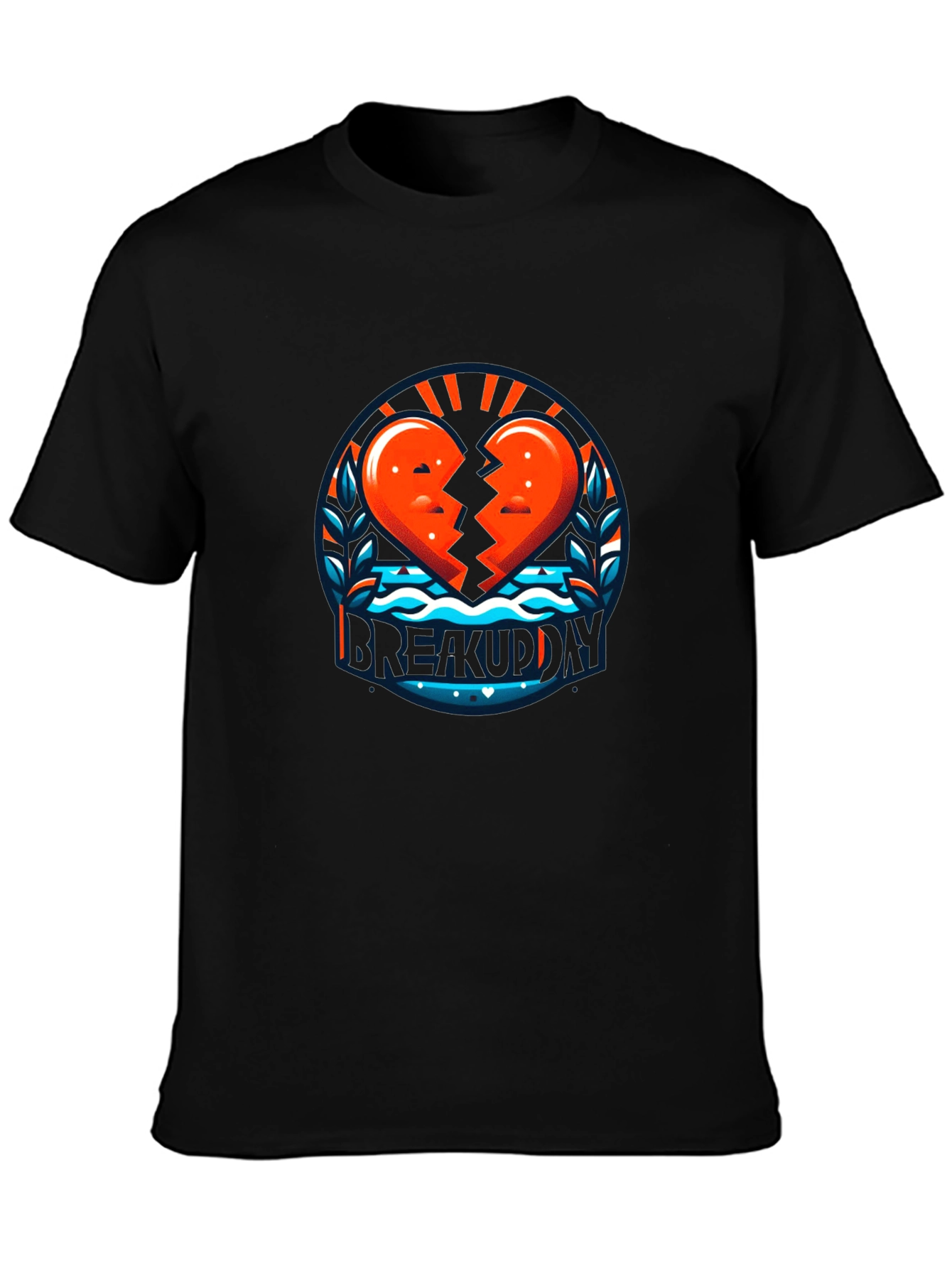 Black Breakup Day Graphic Tee - Stylish Heartbreak T-Shirt view 3