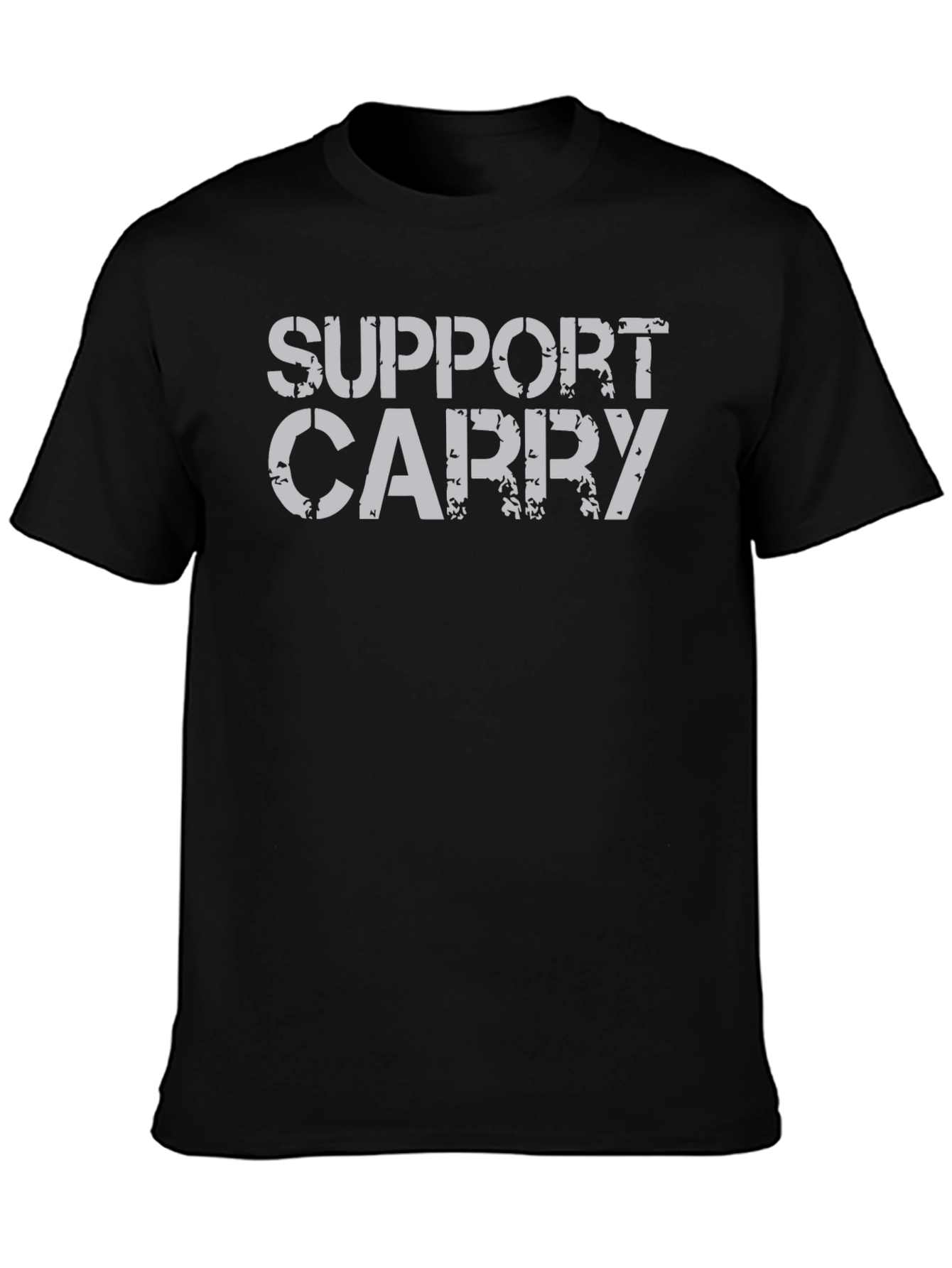 Black Support Carry Graphic Tee - Black Casual Shirt view 3