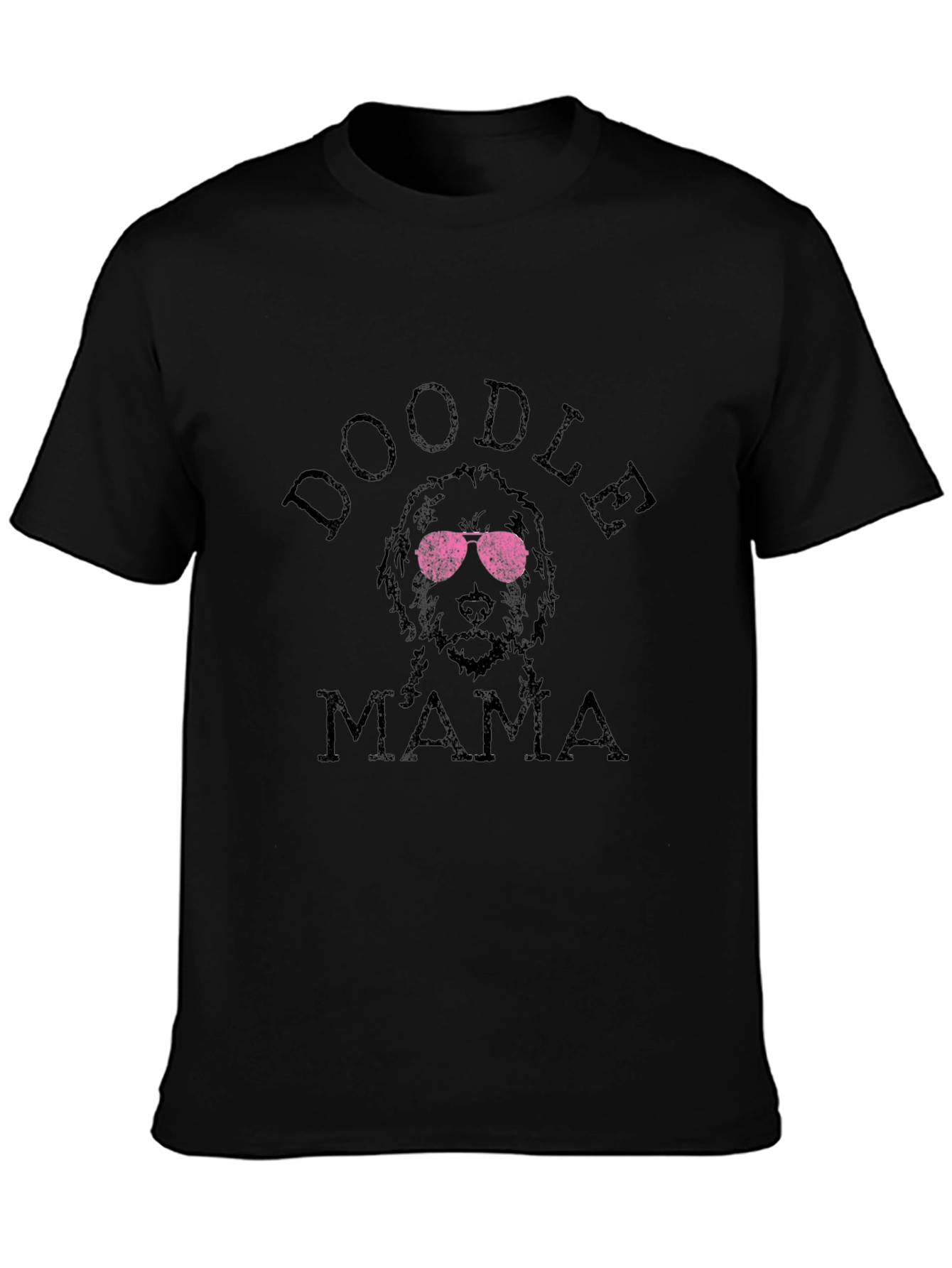 Black Doodle Mama Black T-Shirt view 3