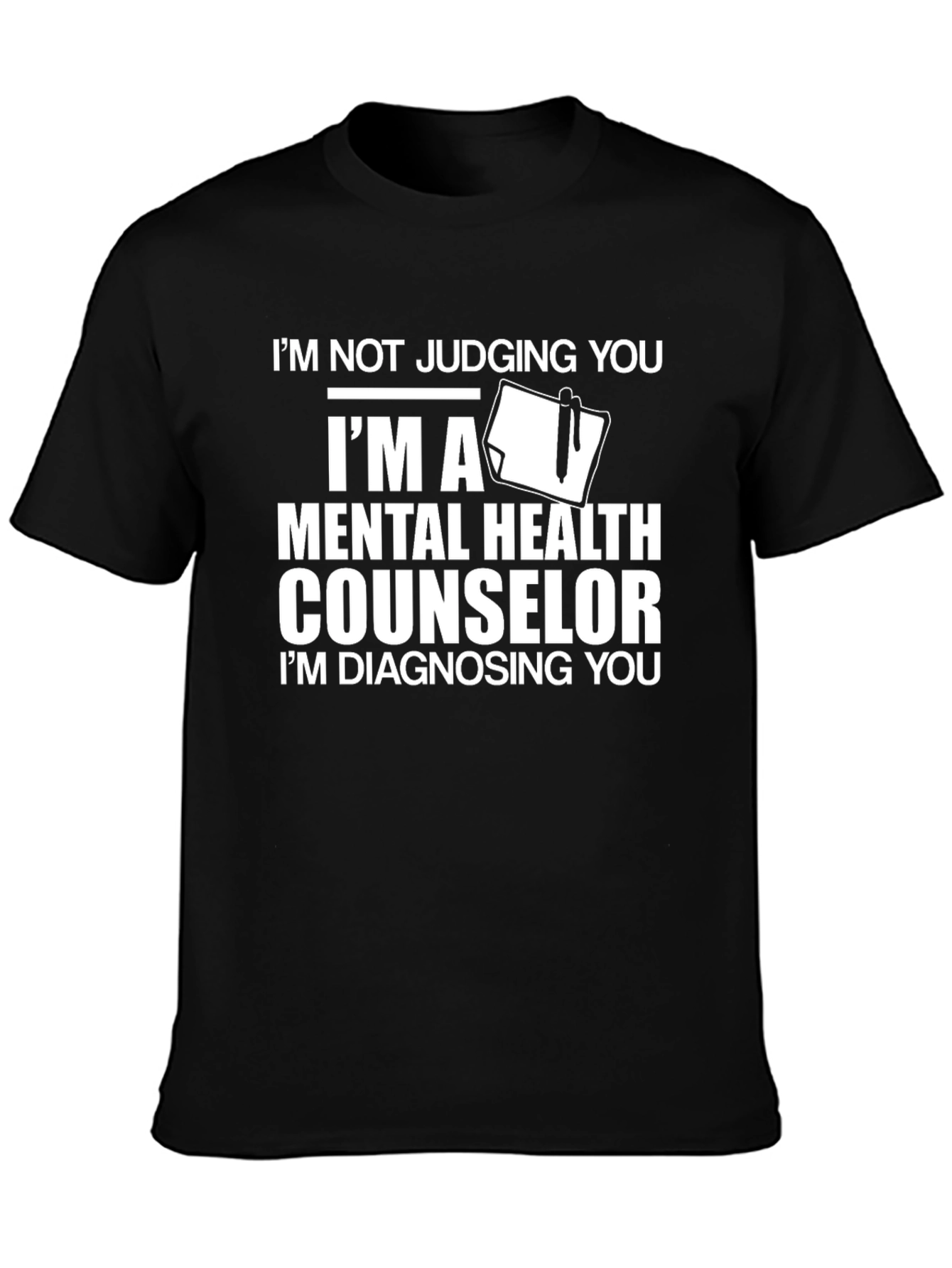 Black Mental Health Counselor Graphic Tee - Funny Counselor Shirt view 3