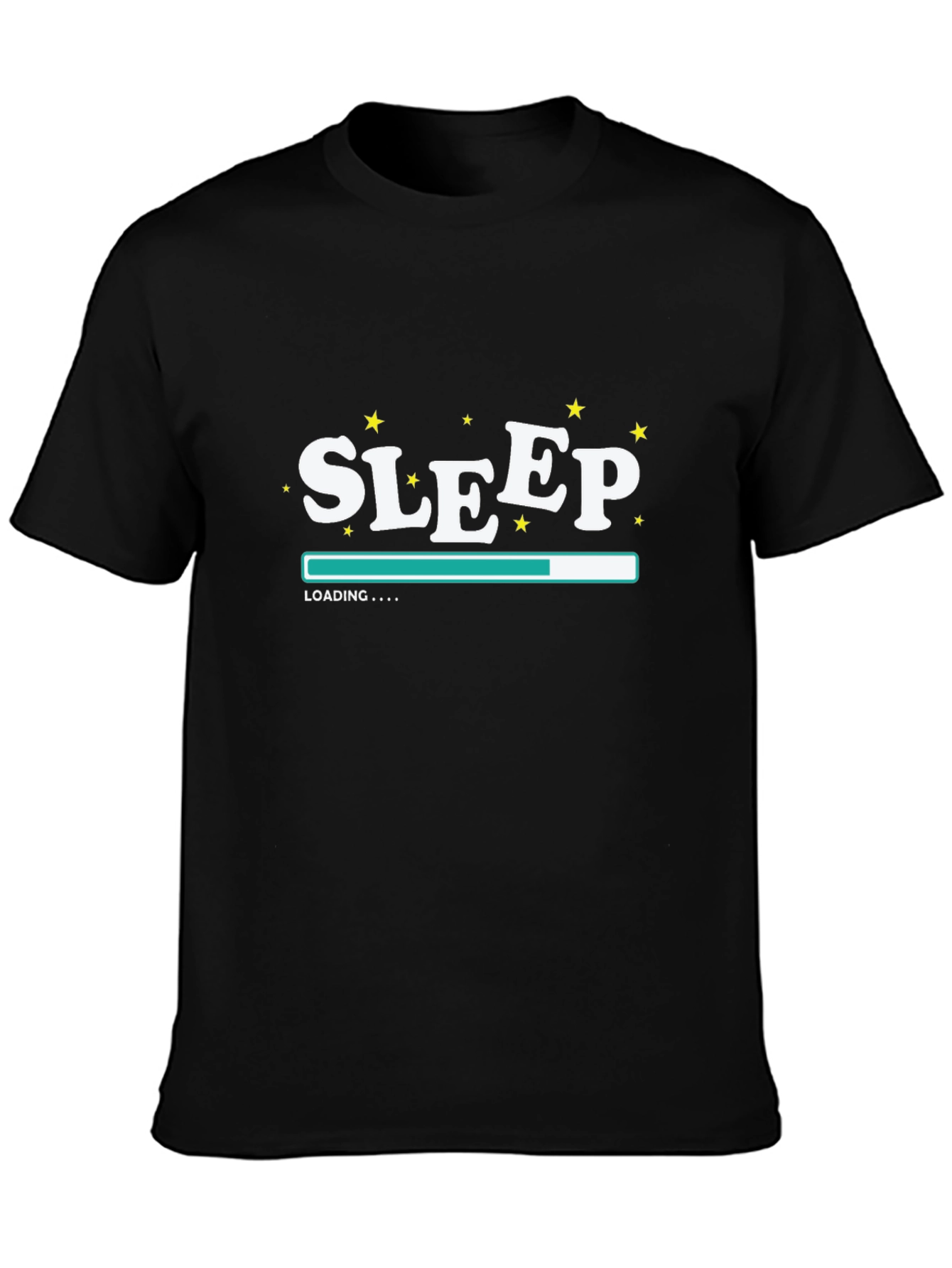 Black Sleep Loading T-Shirt - Black Relaxed Fit Tee view 3