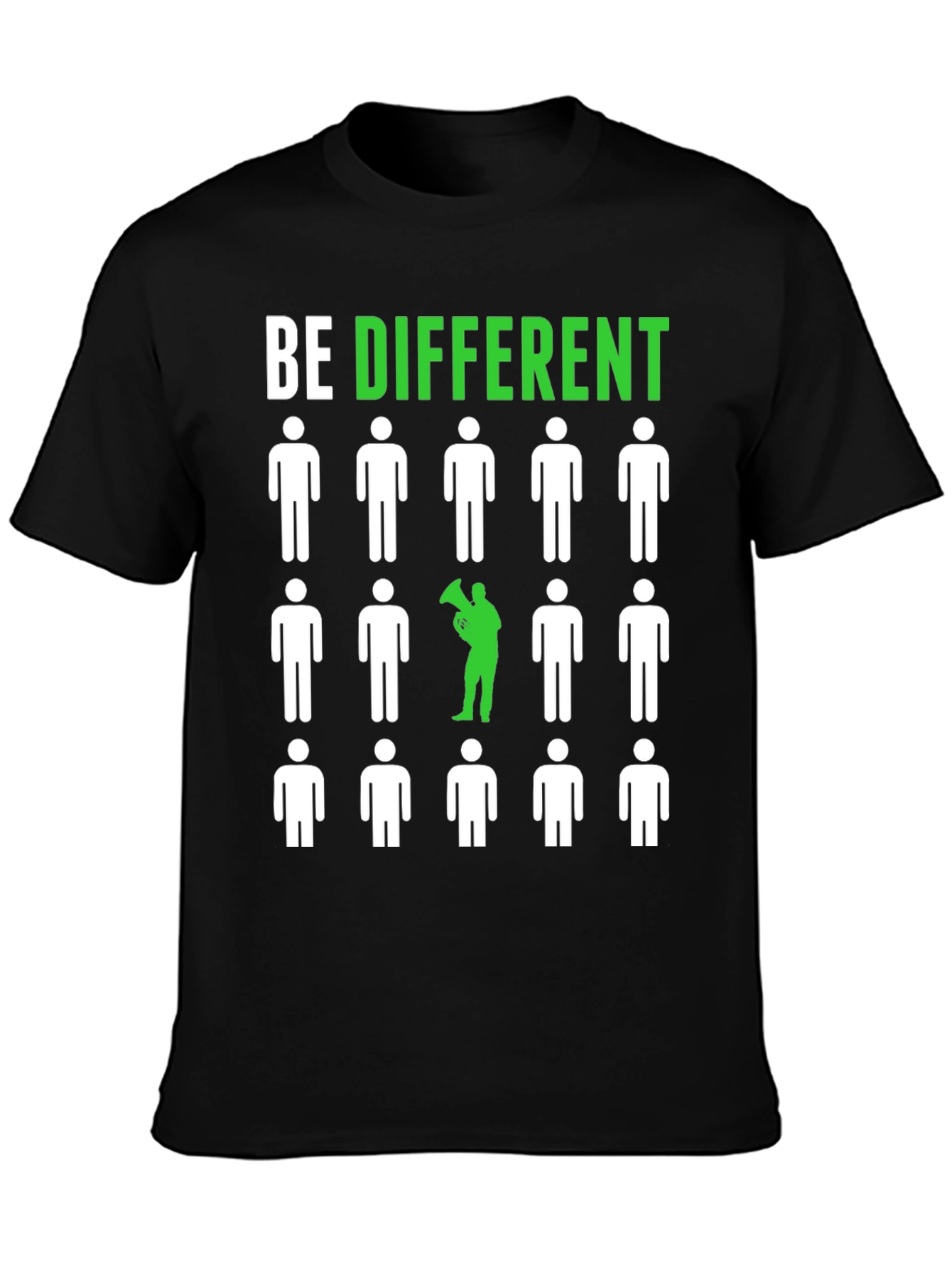 Black Be Different Graphic Tee - Unique Statement Shirt view 3
