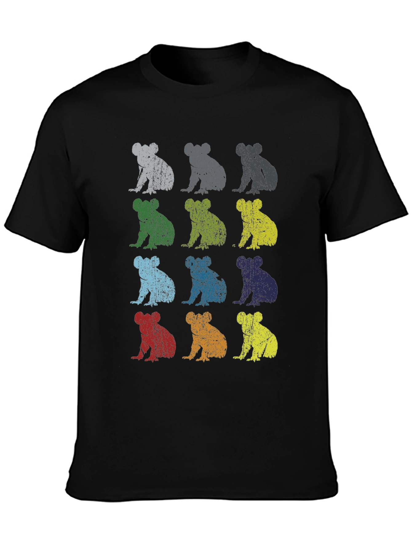 Black Retro Koala T-Shirt - Men's Black Graphic Tee view 3