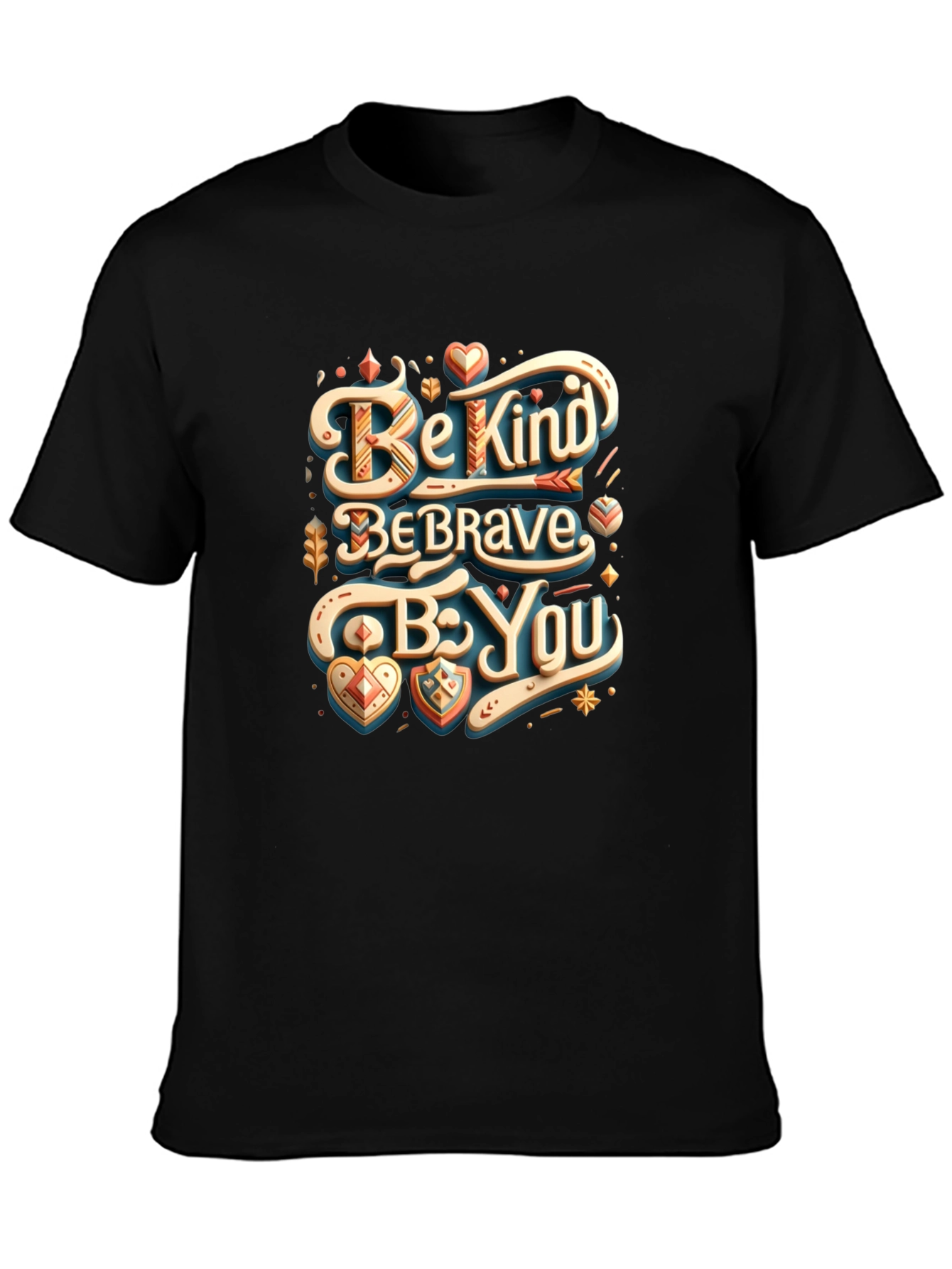 Black Be Kind, Be Brave, Be You Graphic Tee view 3