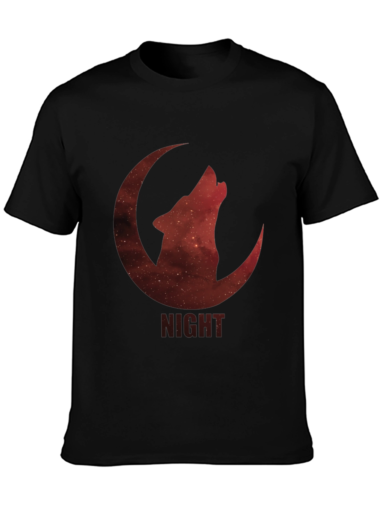 Black Night Wolf Moon Graphic T-Shirt view 3
