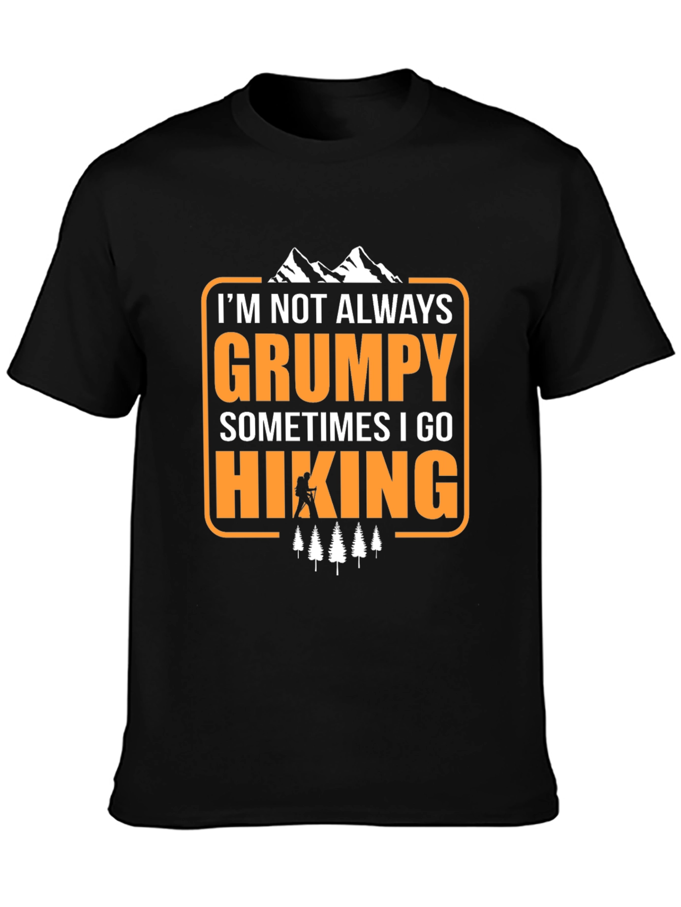 Black Grumpy Hiking T-Shirt - Funny Outdoor Adventure Tee view 3