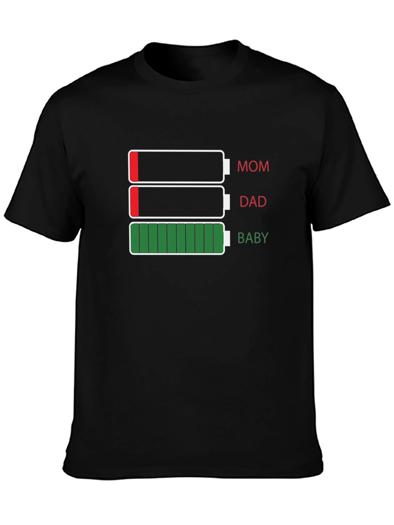 Black Family Battery Level Graphic Tee view 3