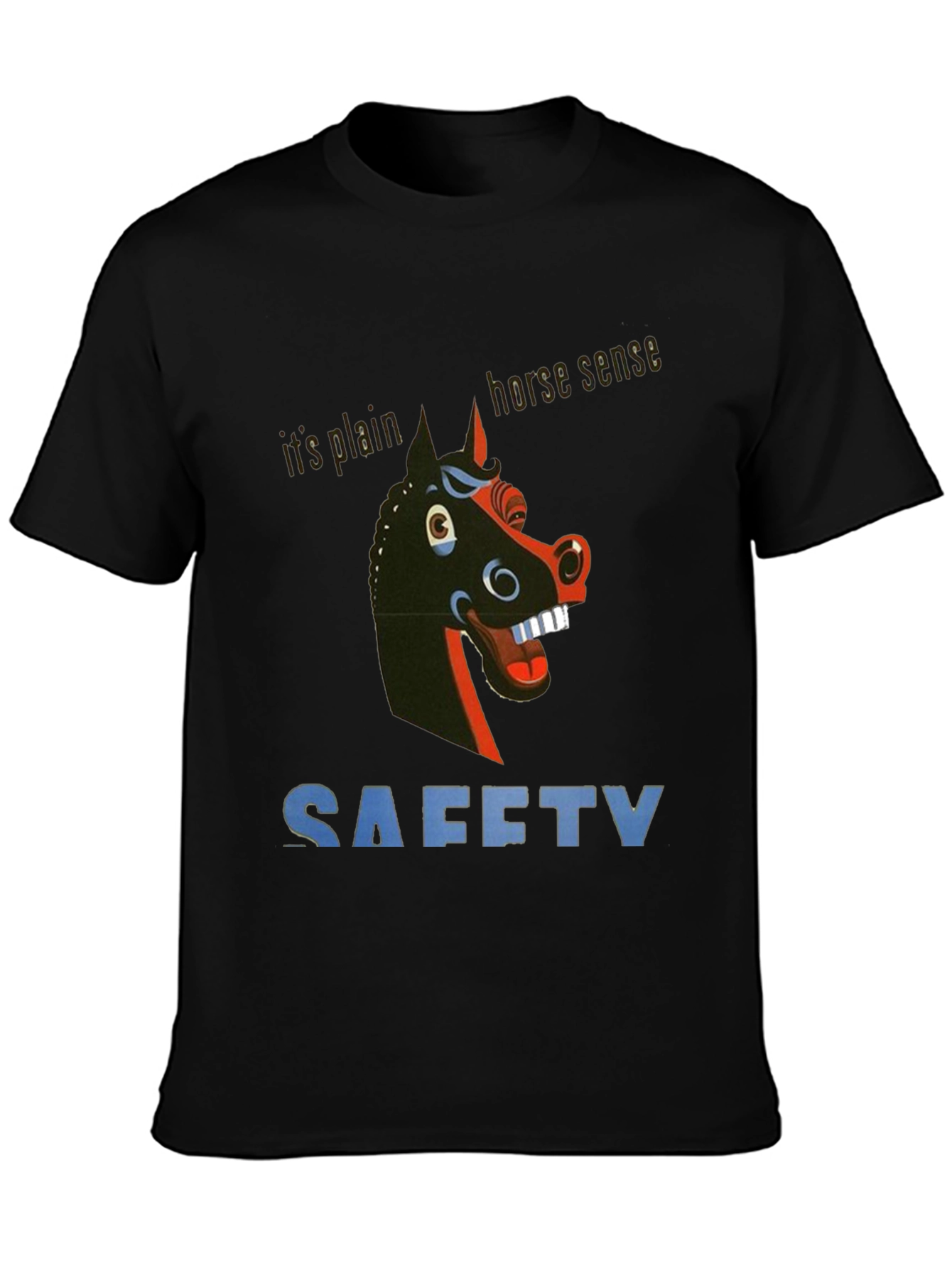 Black Horse Sense Safety Graphic Tee - Quirky & Unique! view 3