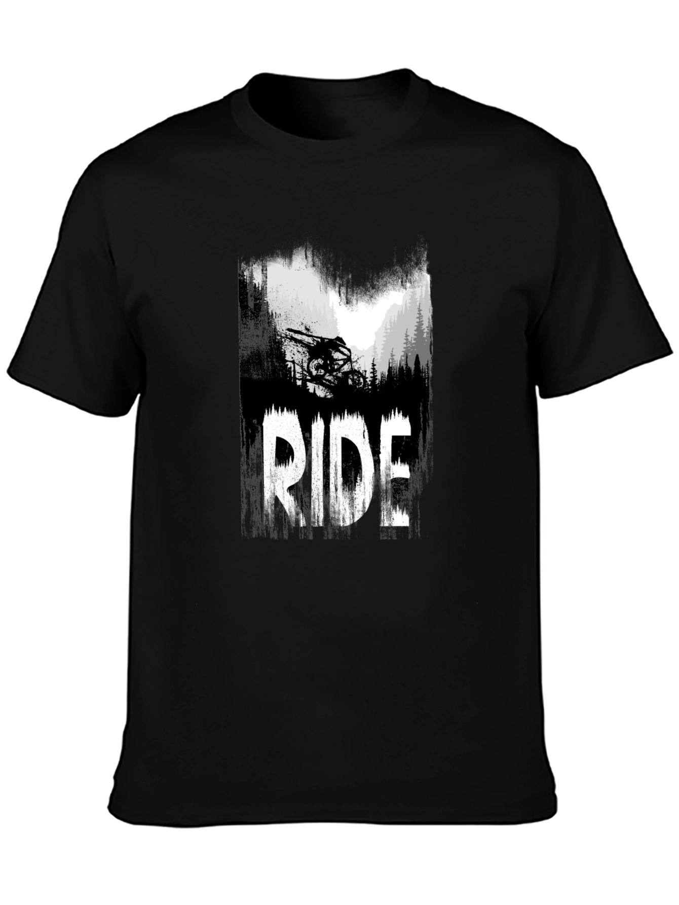 Black Ride Mountain Bike Graphic T-Shirt view 3