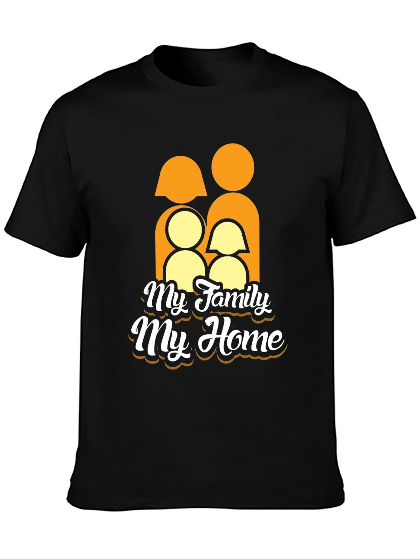 Black Family Home Graphic Tee - Black Unisex T-Shirt view 3