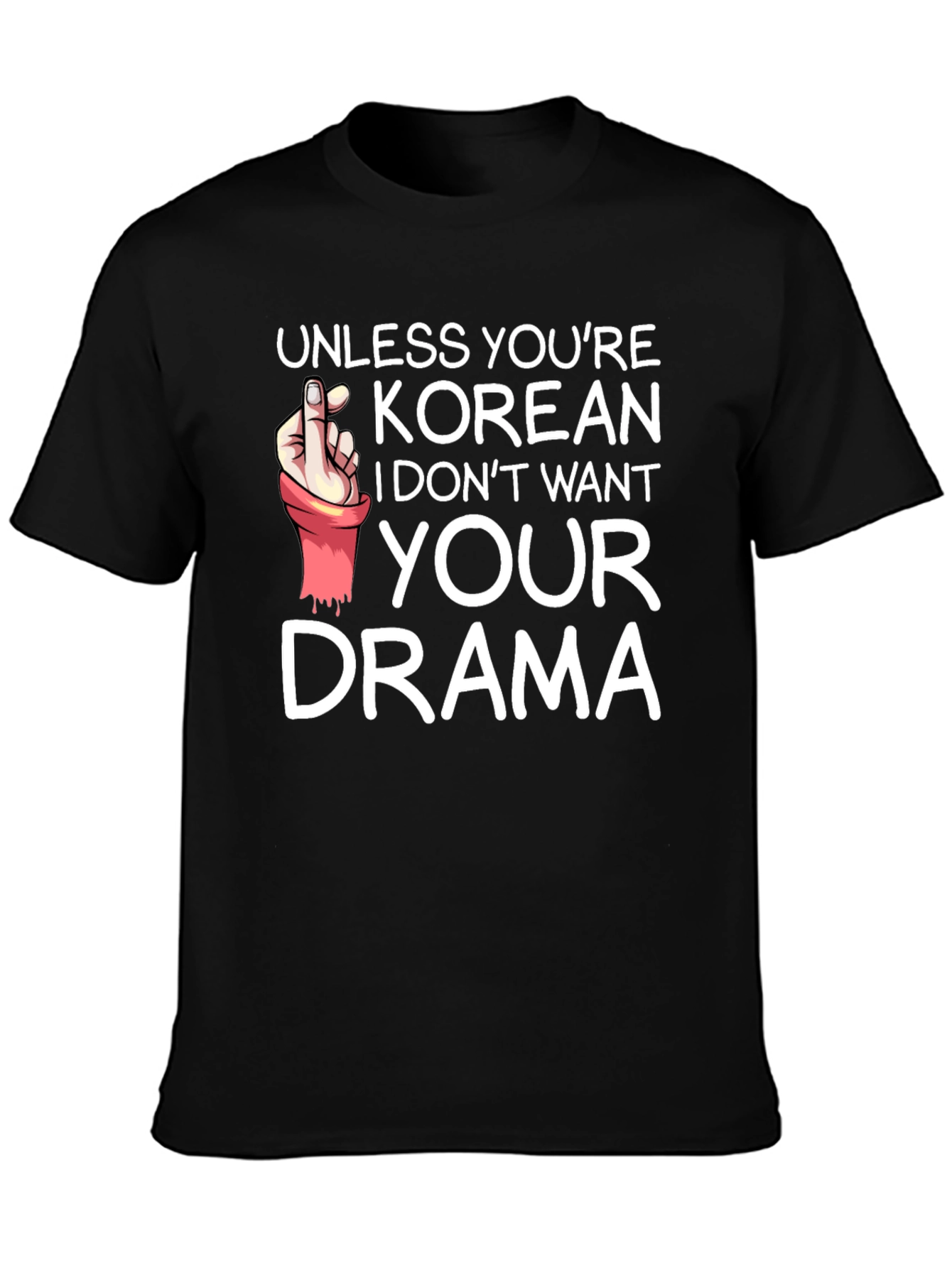 Black Korean Drama Funny Graphic T-Shirt view 3