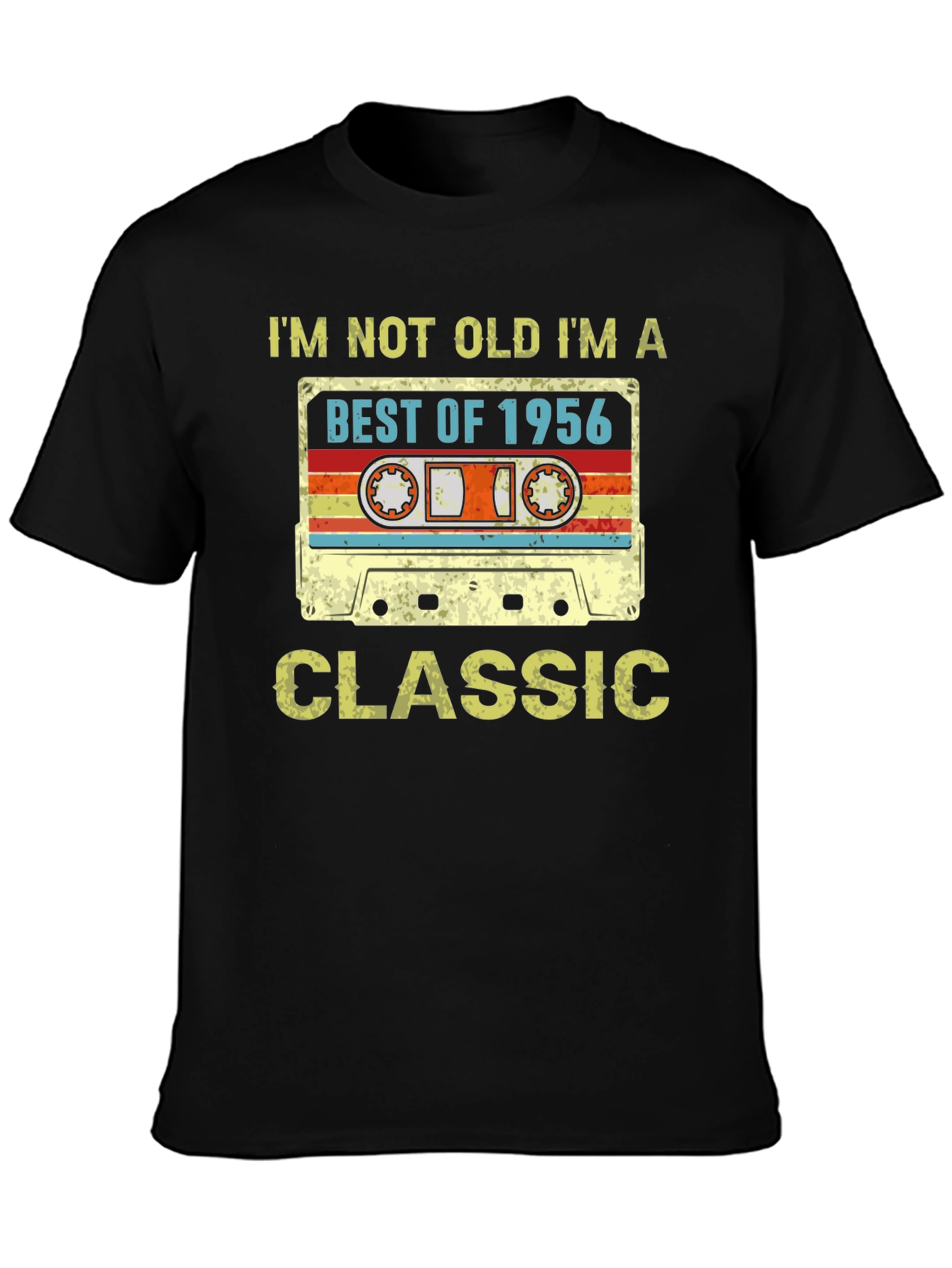 Black Best of 1956 Classic Cassette T-Shirt view 3