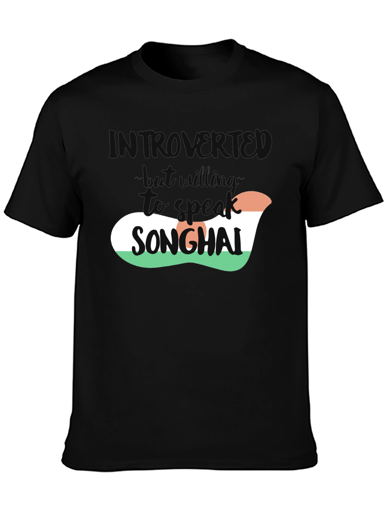 Introvert Songhai T-Shirt - Soft Black Tee - 3