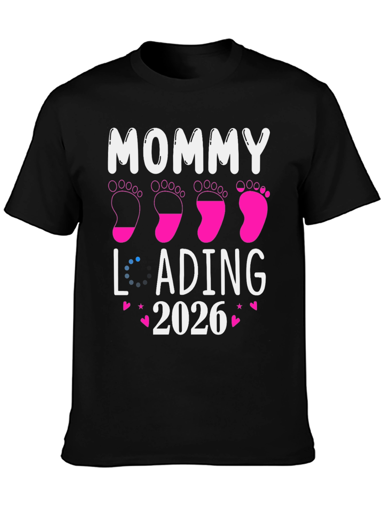 Mommy Loading 2026 Pregnancy Announcement T-Shirt - 3