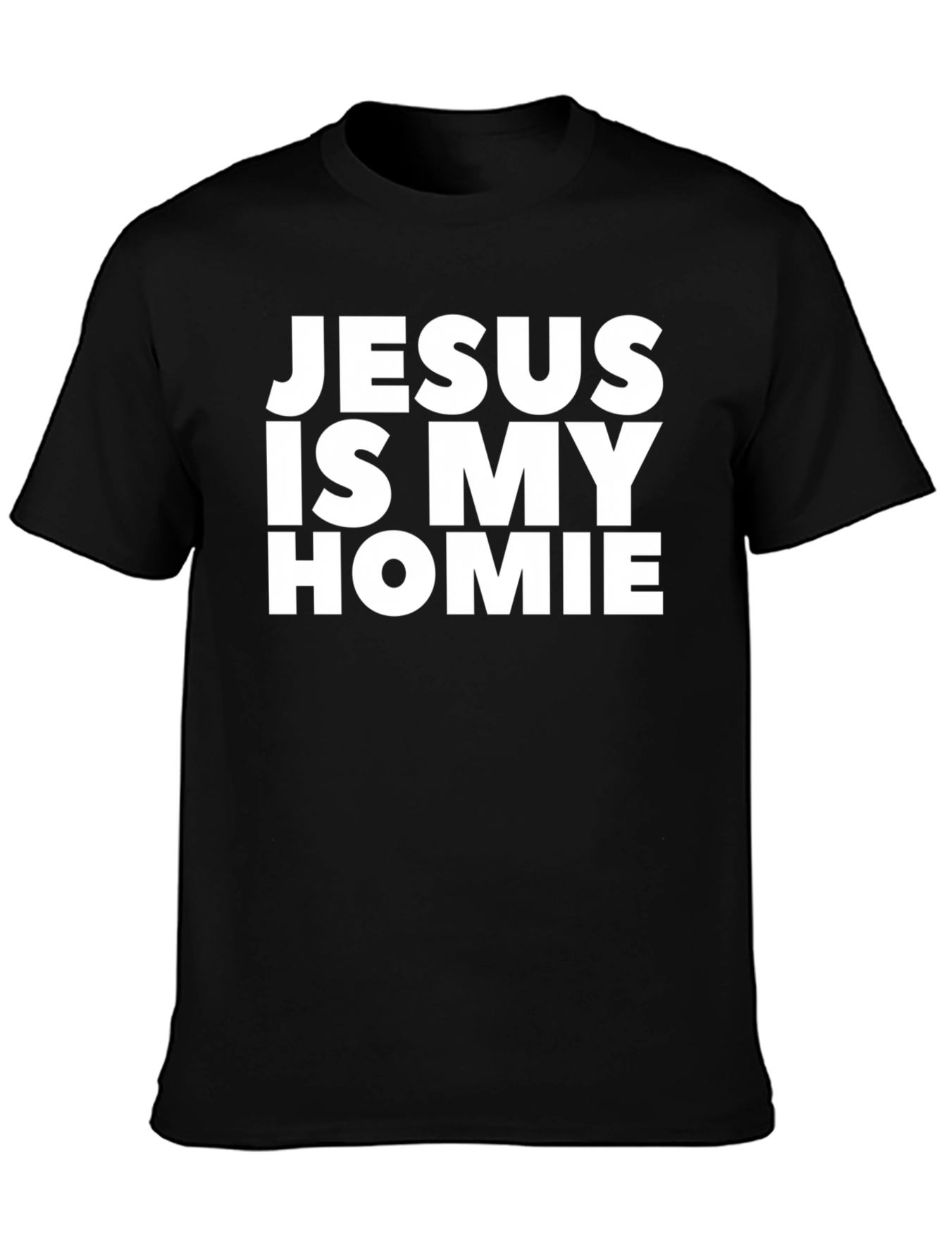 Black Jesus is my Homie Graphic T-Shirt - Black Crew Neck view 3
