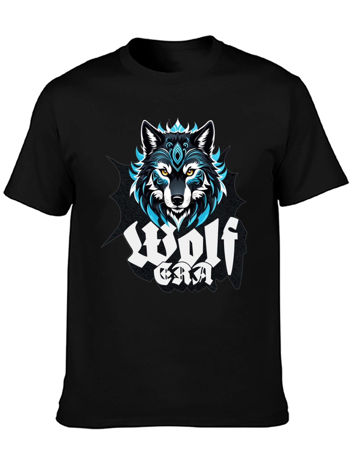 Black Wolf Era Graphic Print Black T-Shirt view 3