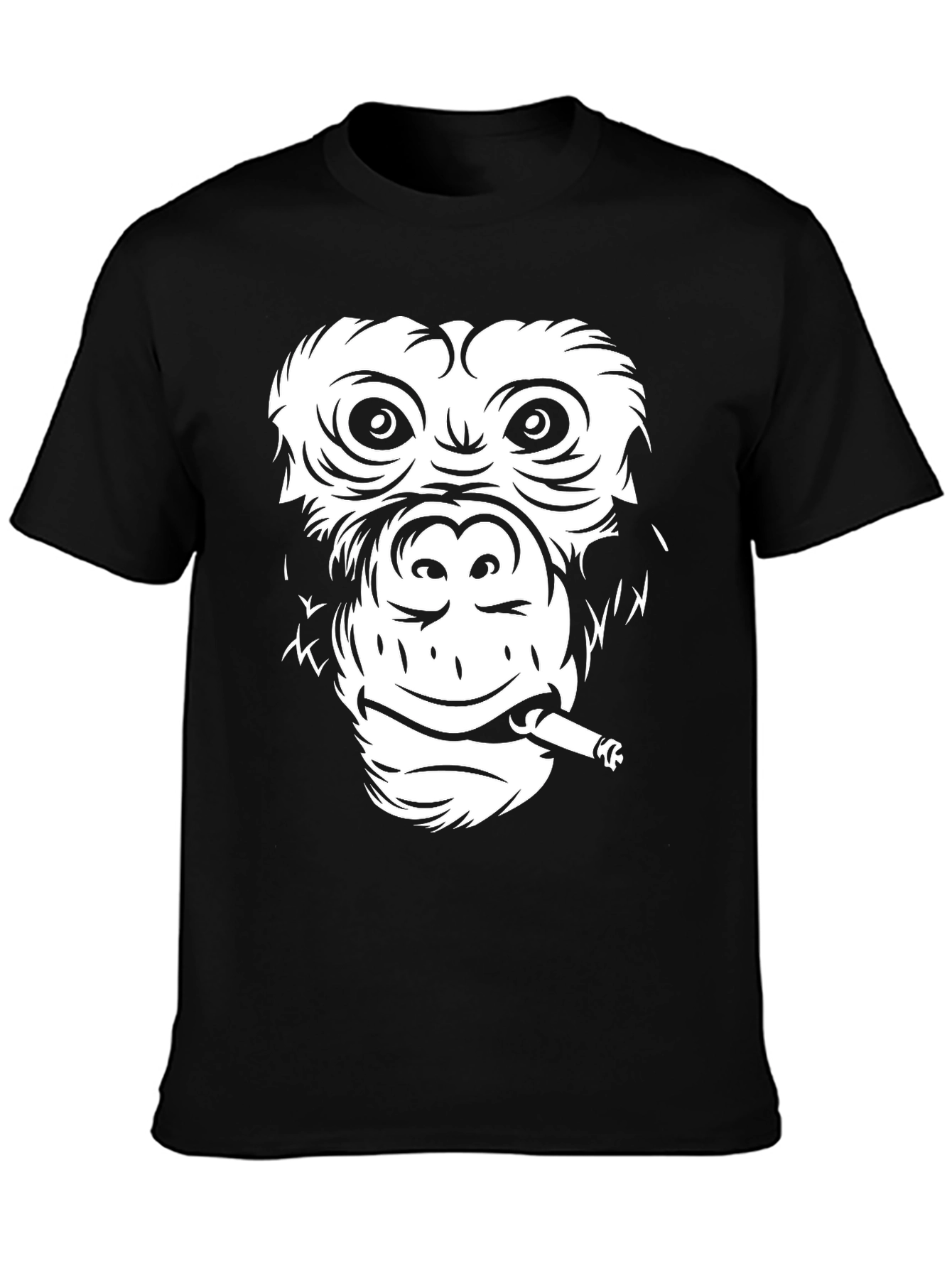 Black Cool Monkey Graphic Tee - Black Unisex T-Shirt view 3