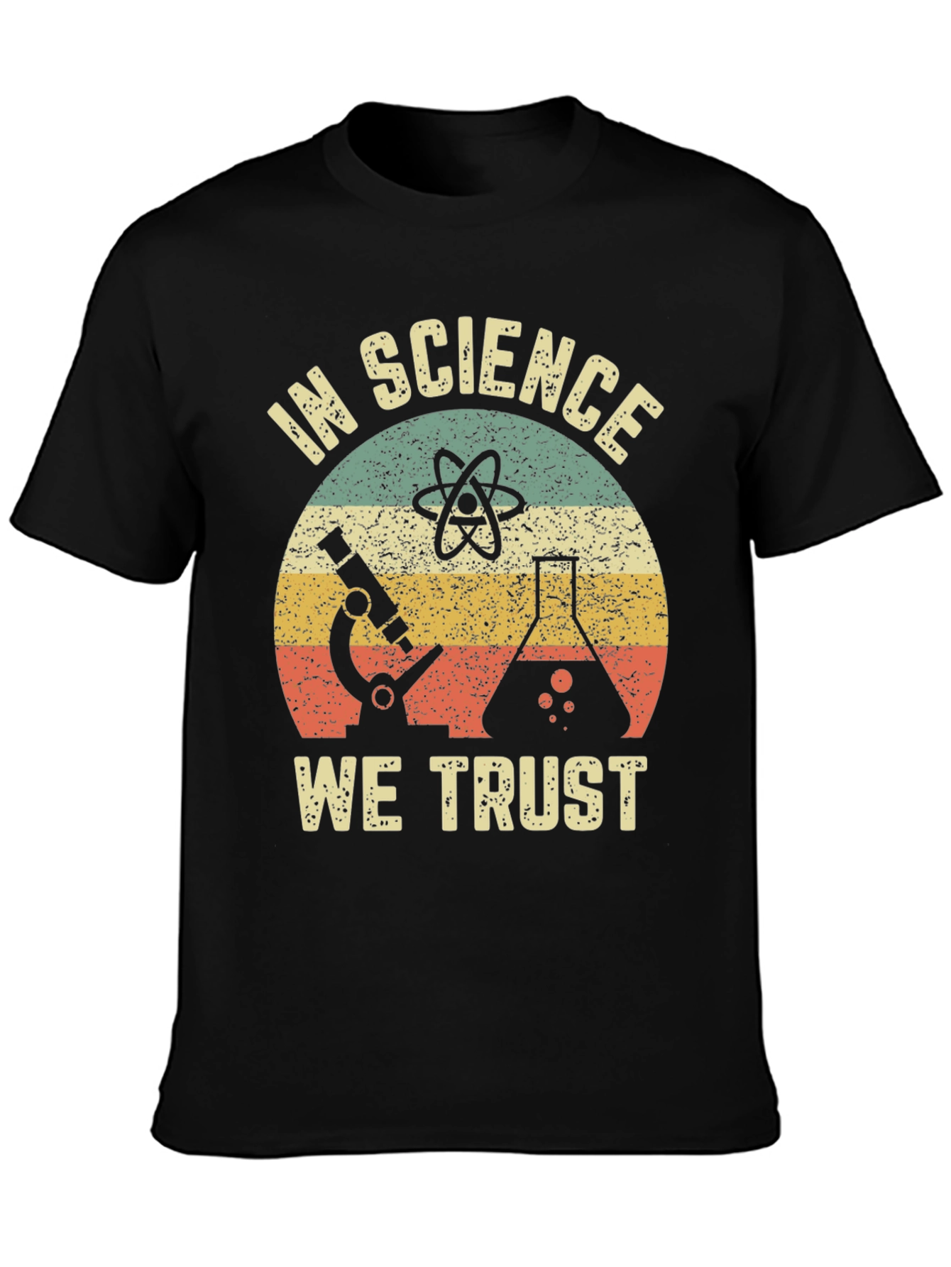 Black In Science We Trust Black T-Shirt view 3