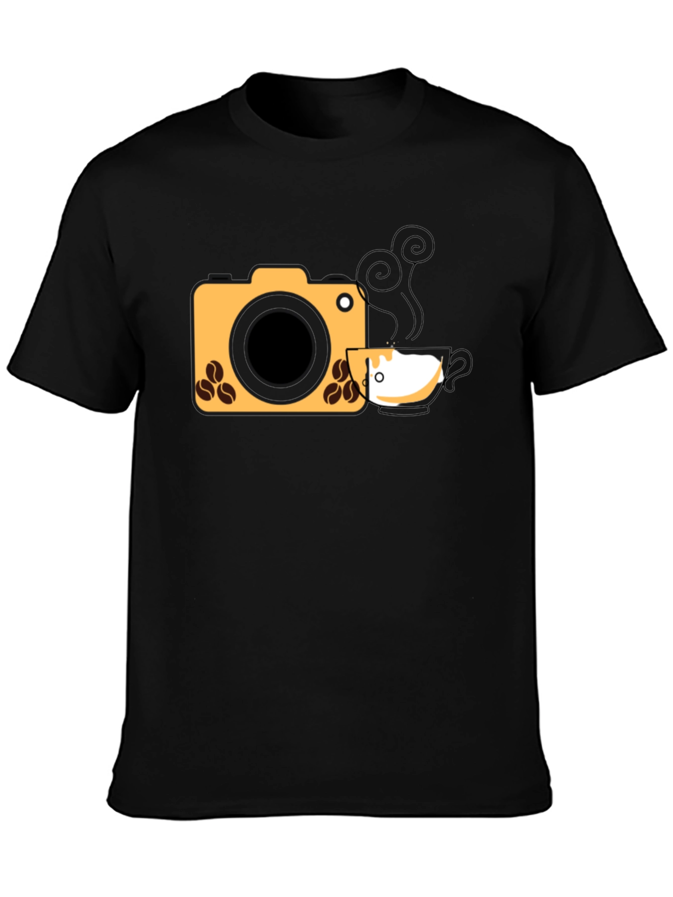 Black Coffee Camera Graphic Tee view 3