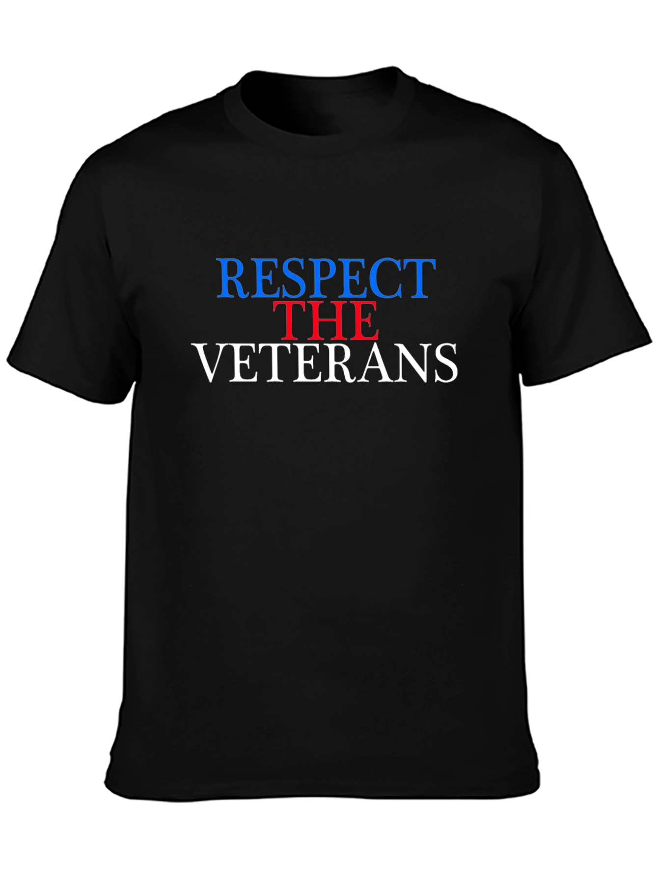 Black Respect the Veterans T-Shirt - Patriotic USA Apparel view 3