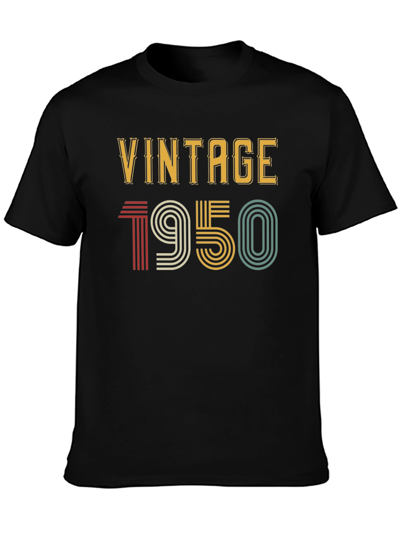 Black Vintage 1950 T-Shirt - Retro Style view 3