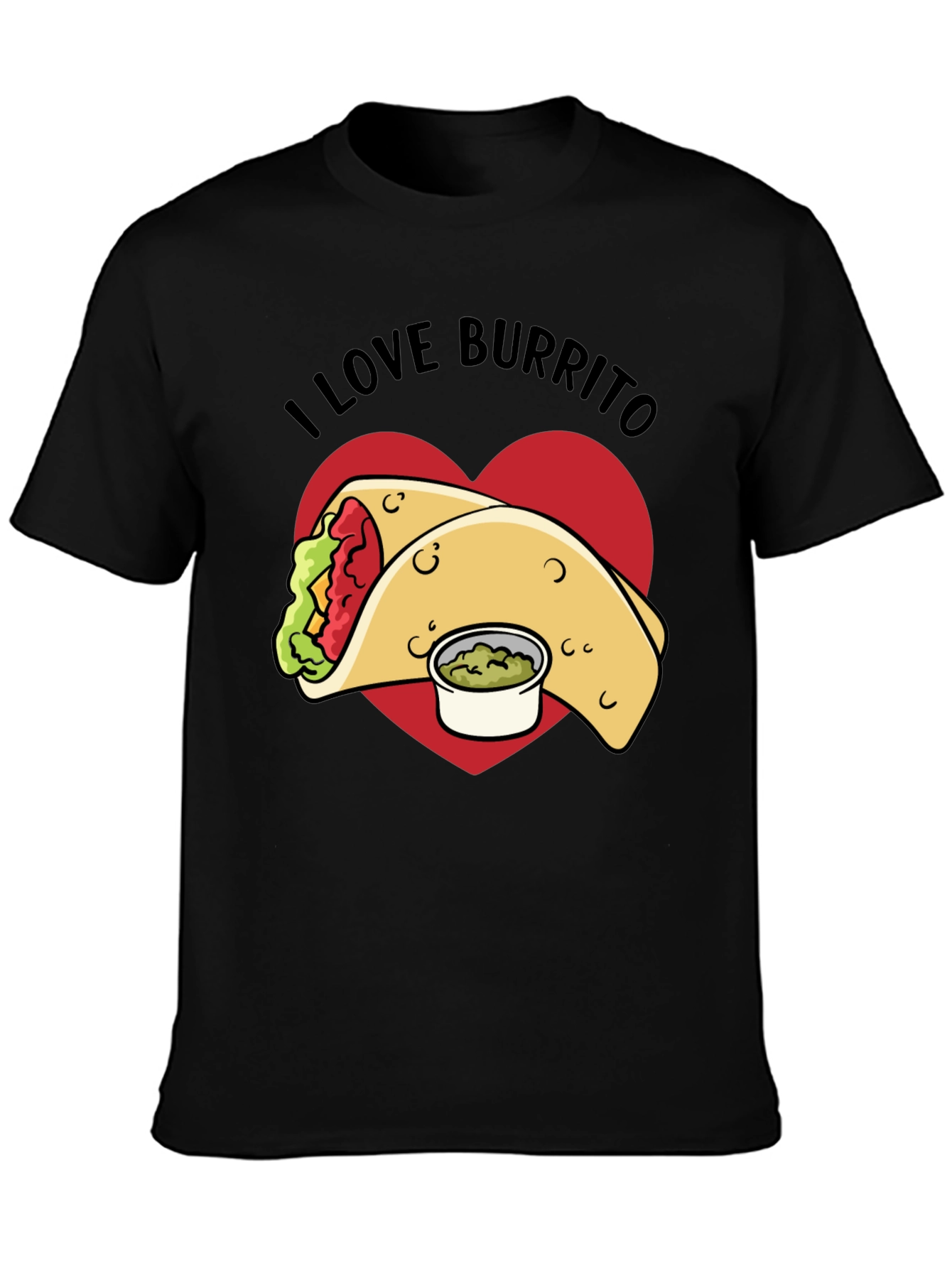 Black I Love Burrito Graphic T-Shirt view 3