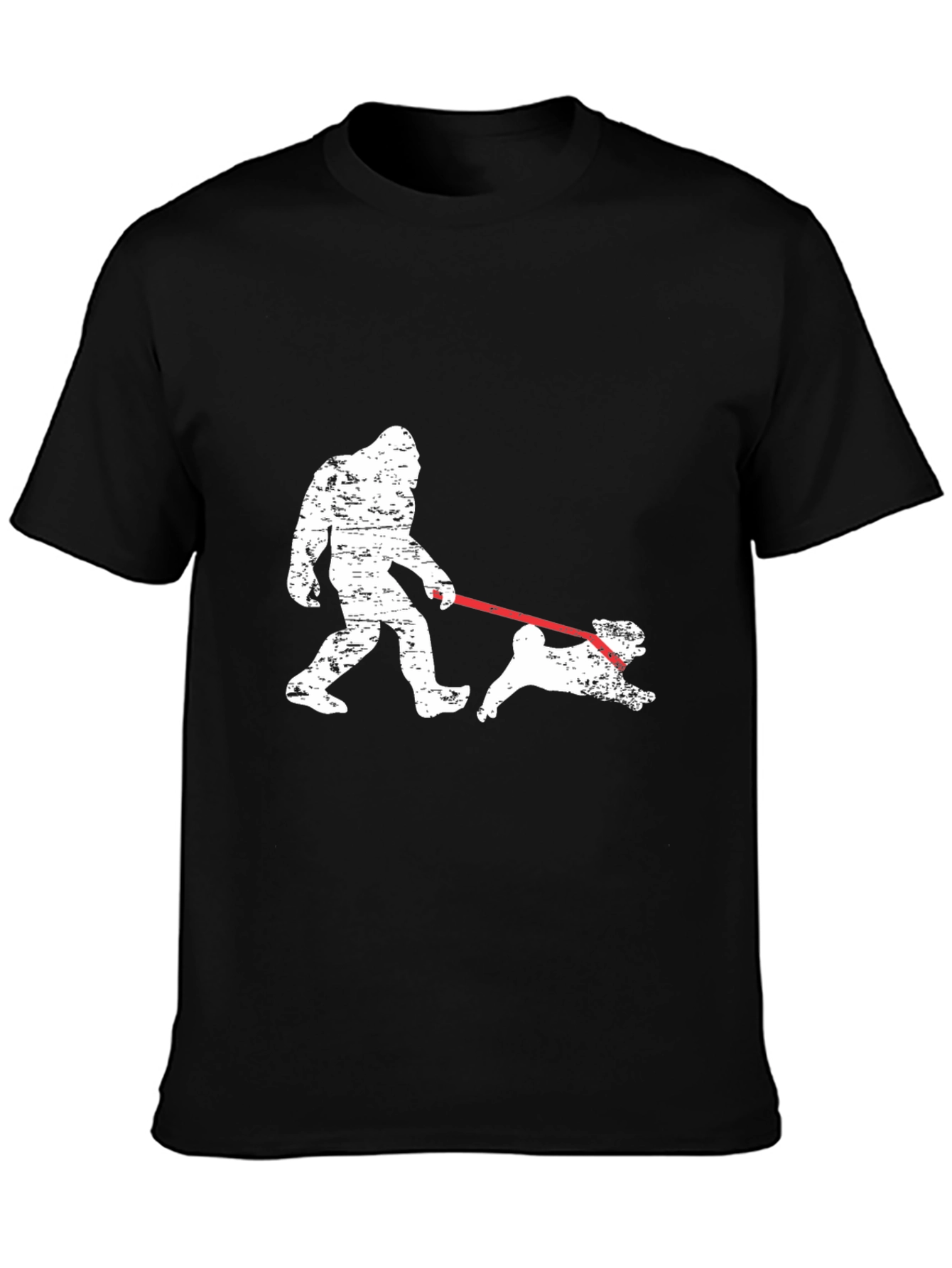 Black Bigfoot Dog Walk Graphic Tee - Black view 3