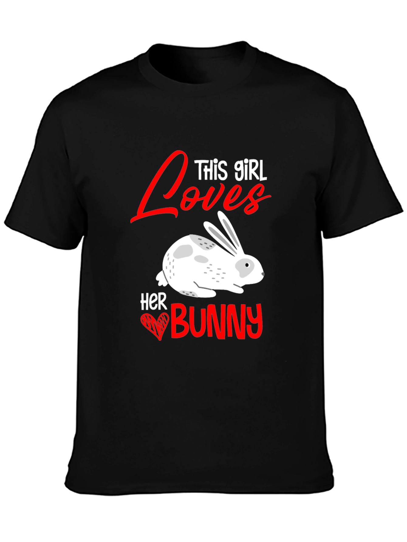 Black Girl Loves Bunny T-Shirt - Cute Rabbit Tee view 3