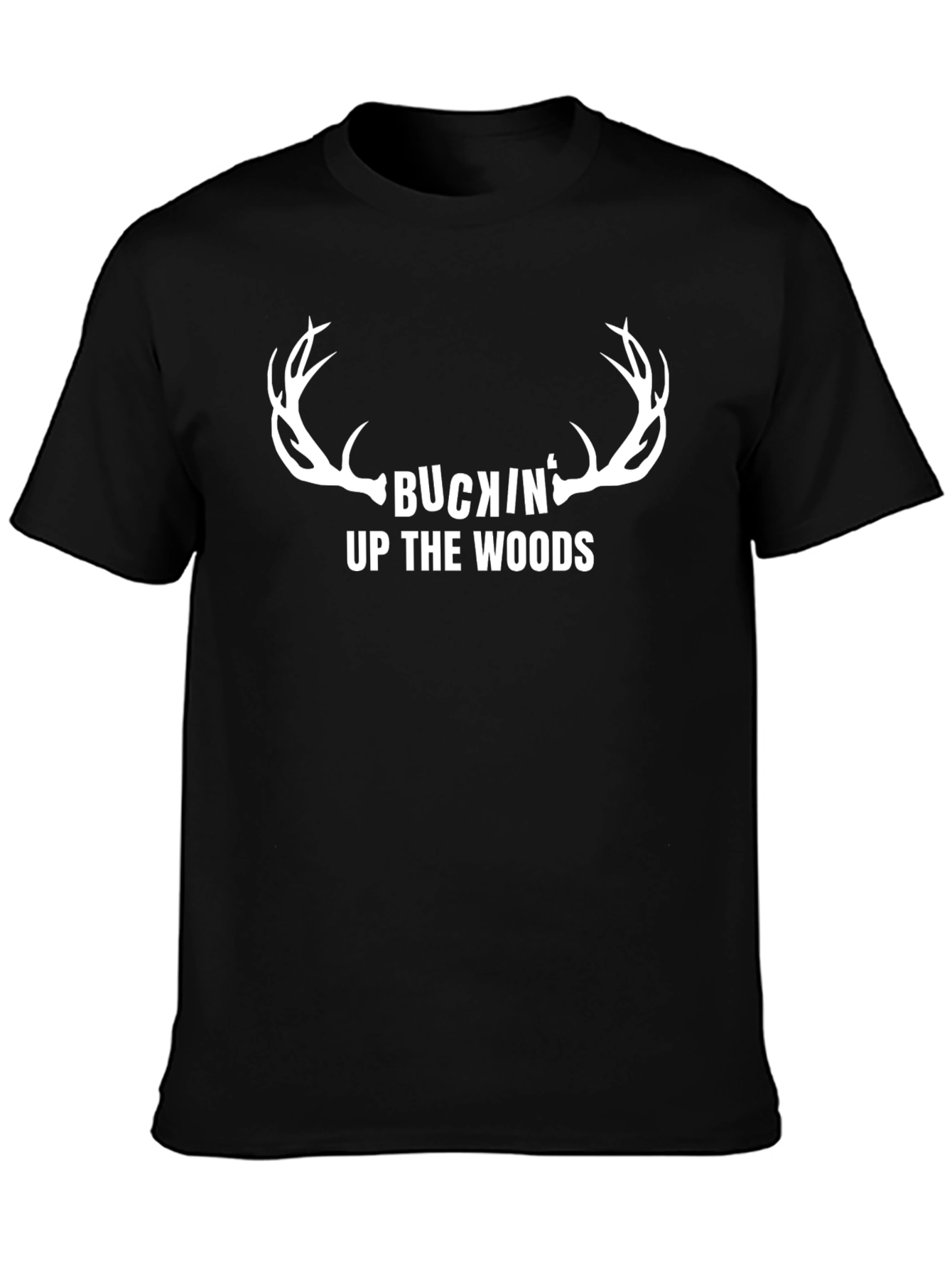 Black Buckin' Up the Woods Graphic Tee - Black view 3