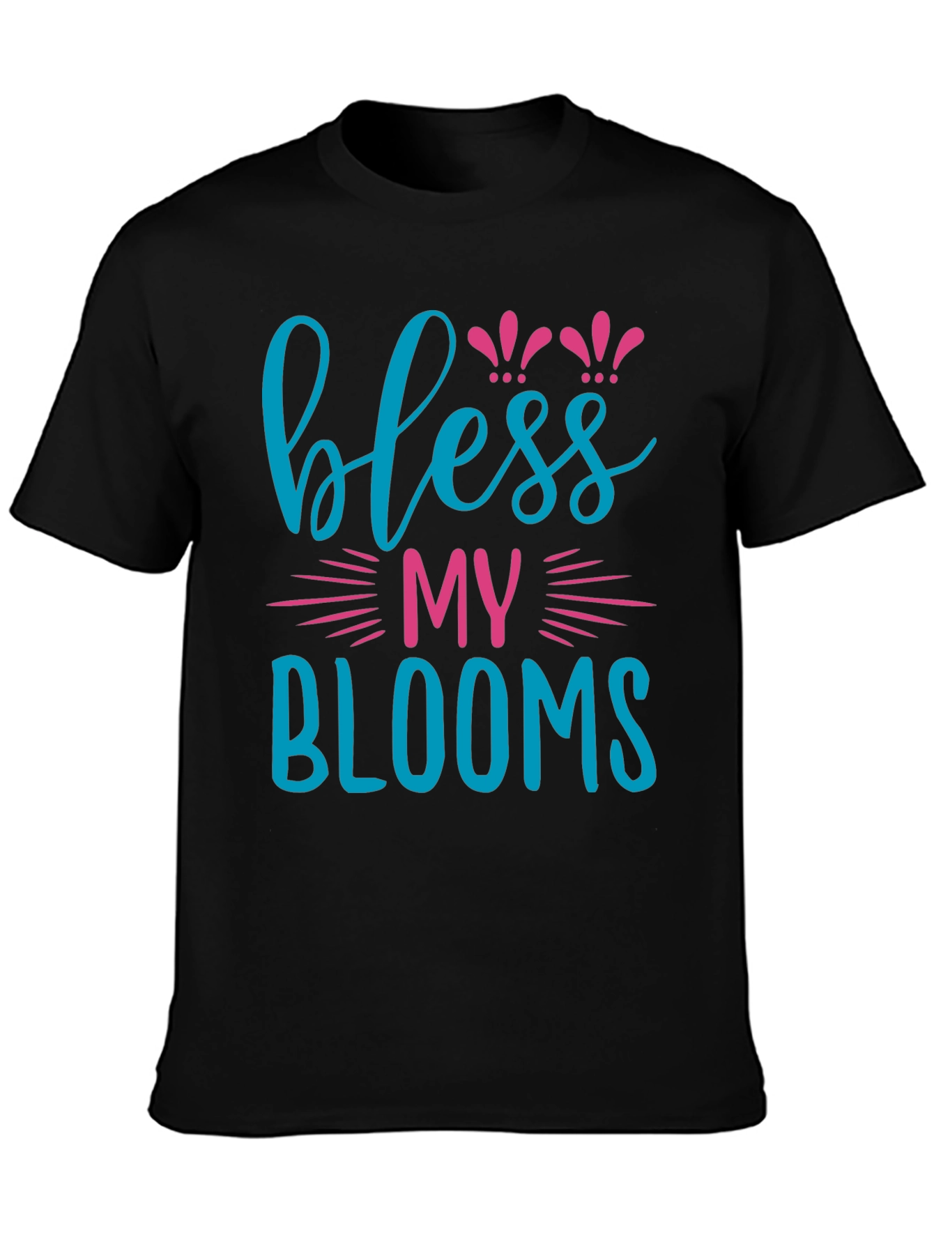 Black Bless My Blooms Graphic T-Shirt view 3