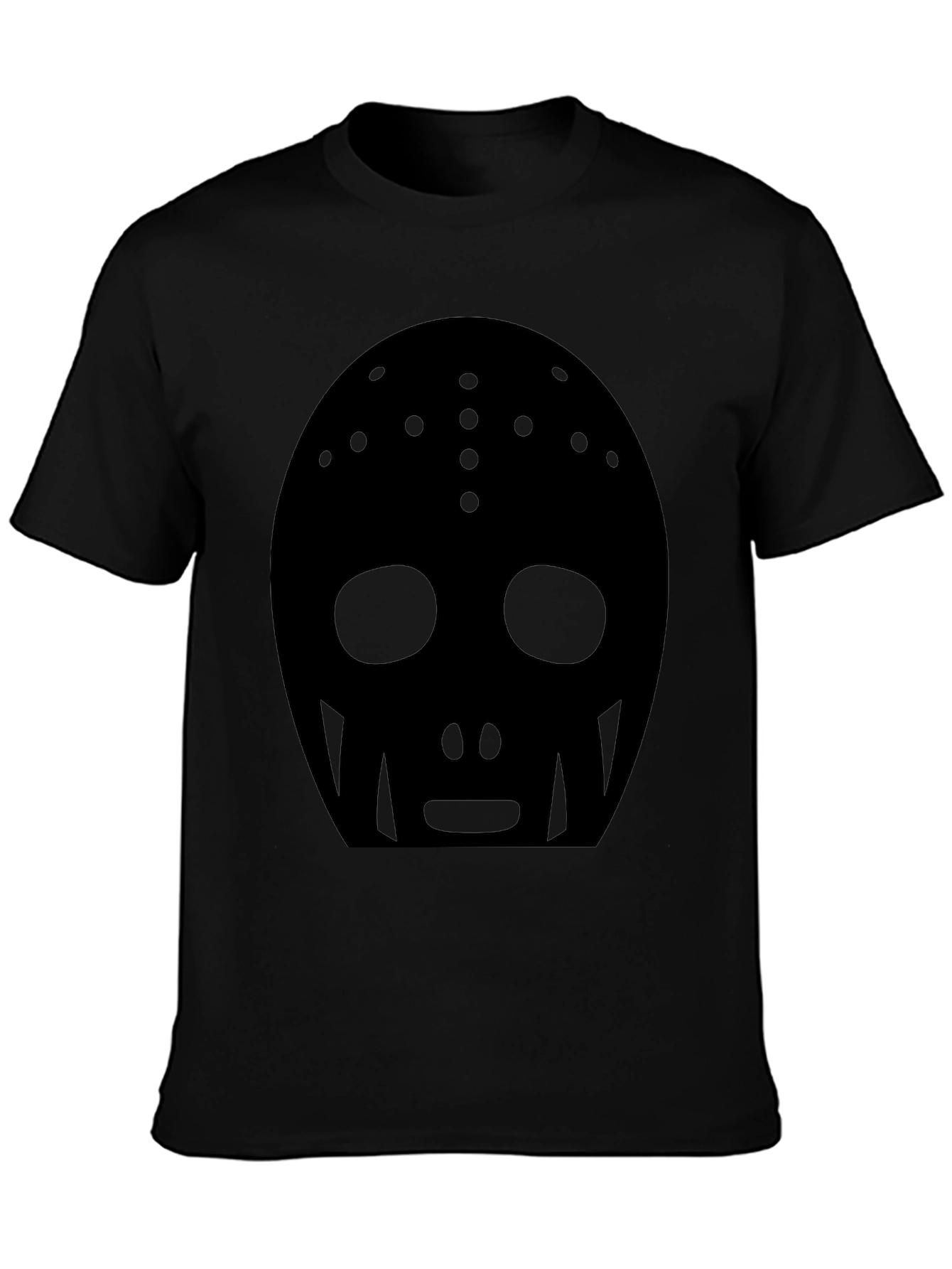 Black Black Hockey Mask Graphic Tee - Men's Casual Shirt view 3