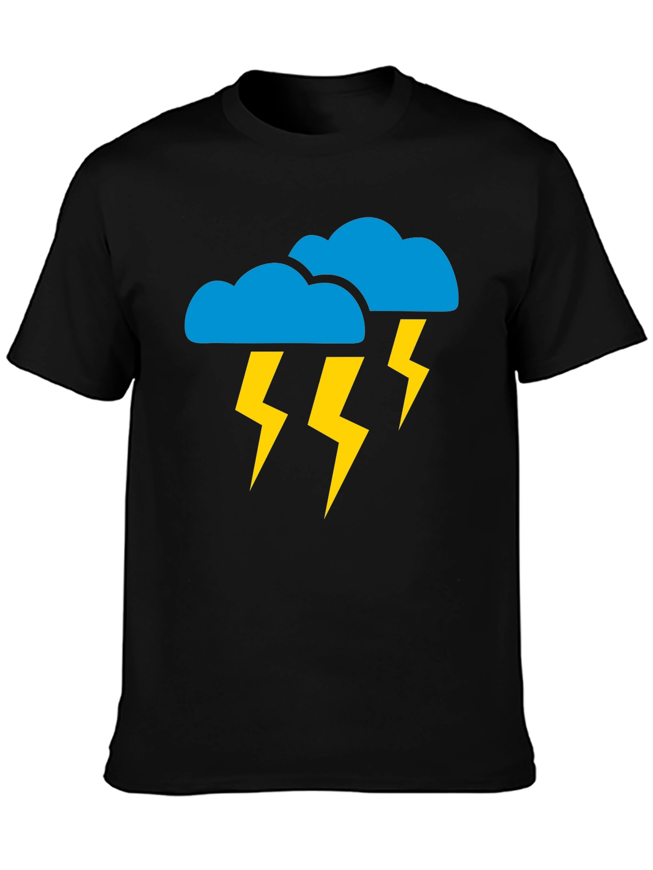 Black Stormy Weather Graphic Tee - Black Cotton T-Shirt view 3