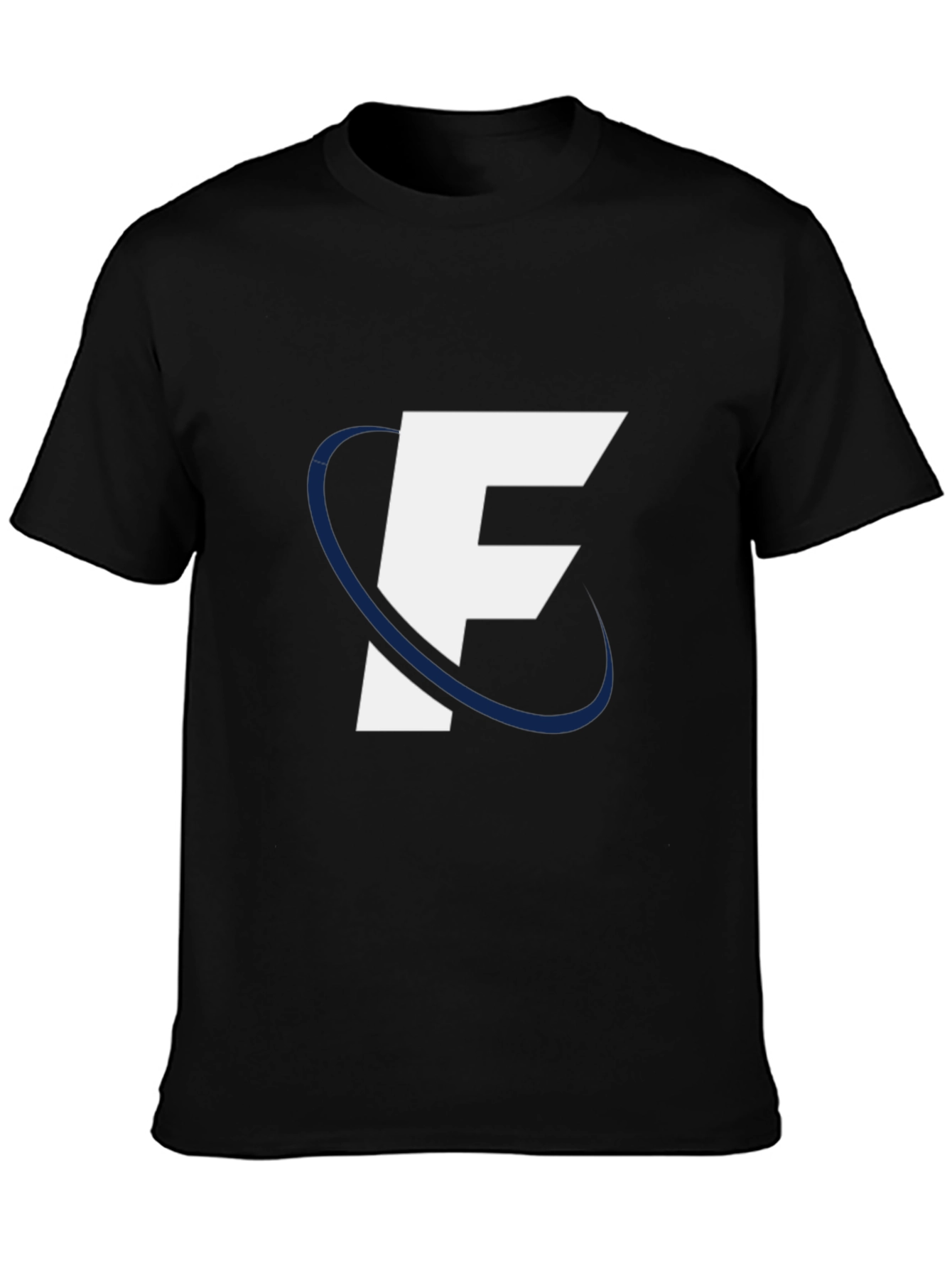 Black Modern "F" Logo Black Tee view 3