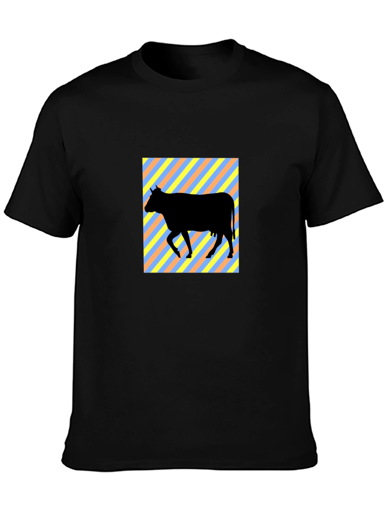 Black Cow Silhouette Graphic Tee - Black view 3