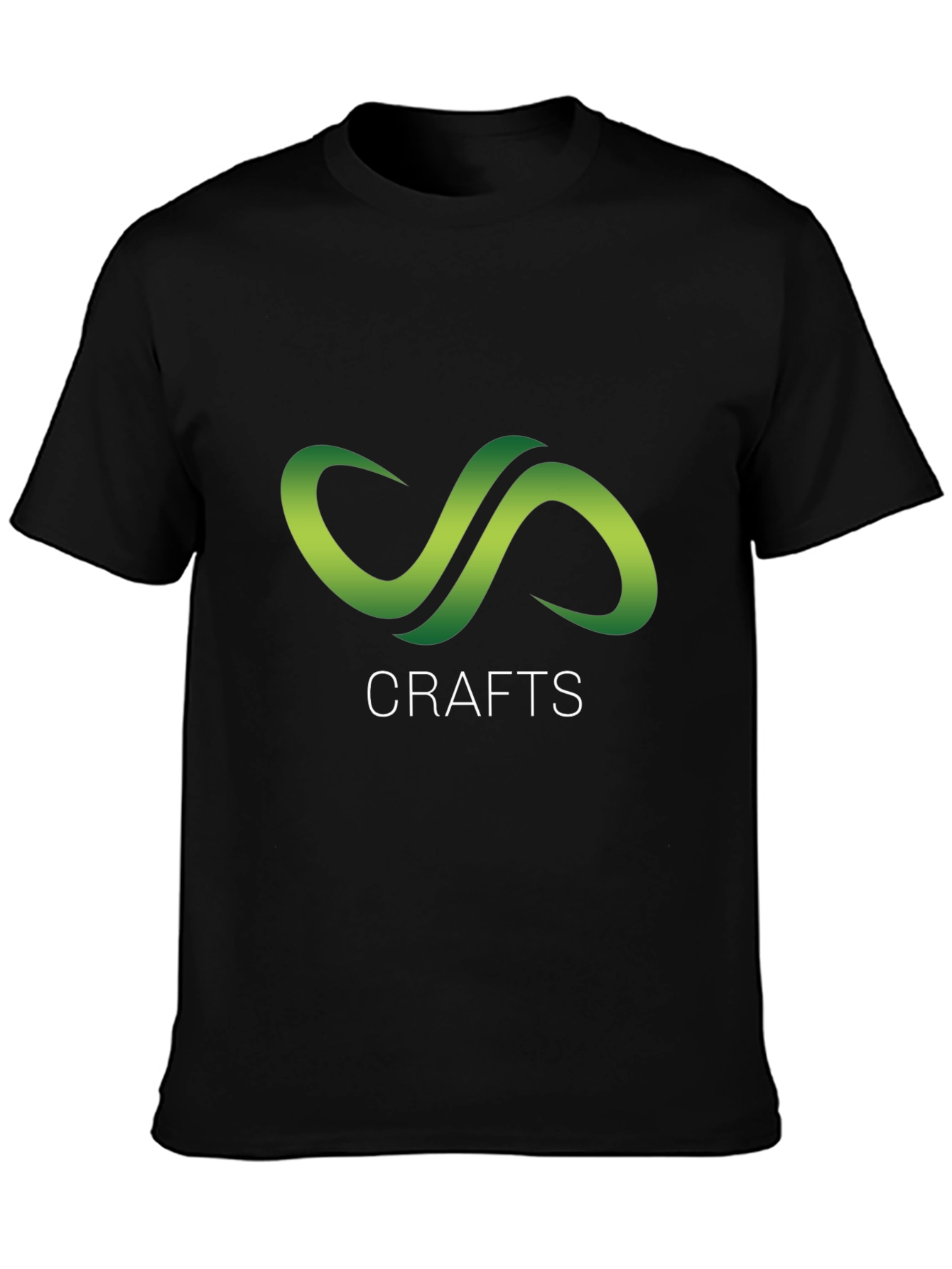 Black Crafts Black T-Shirt with Green Infinity Logo view 3
