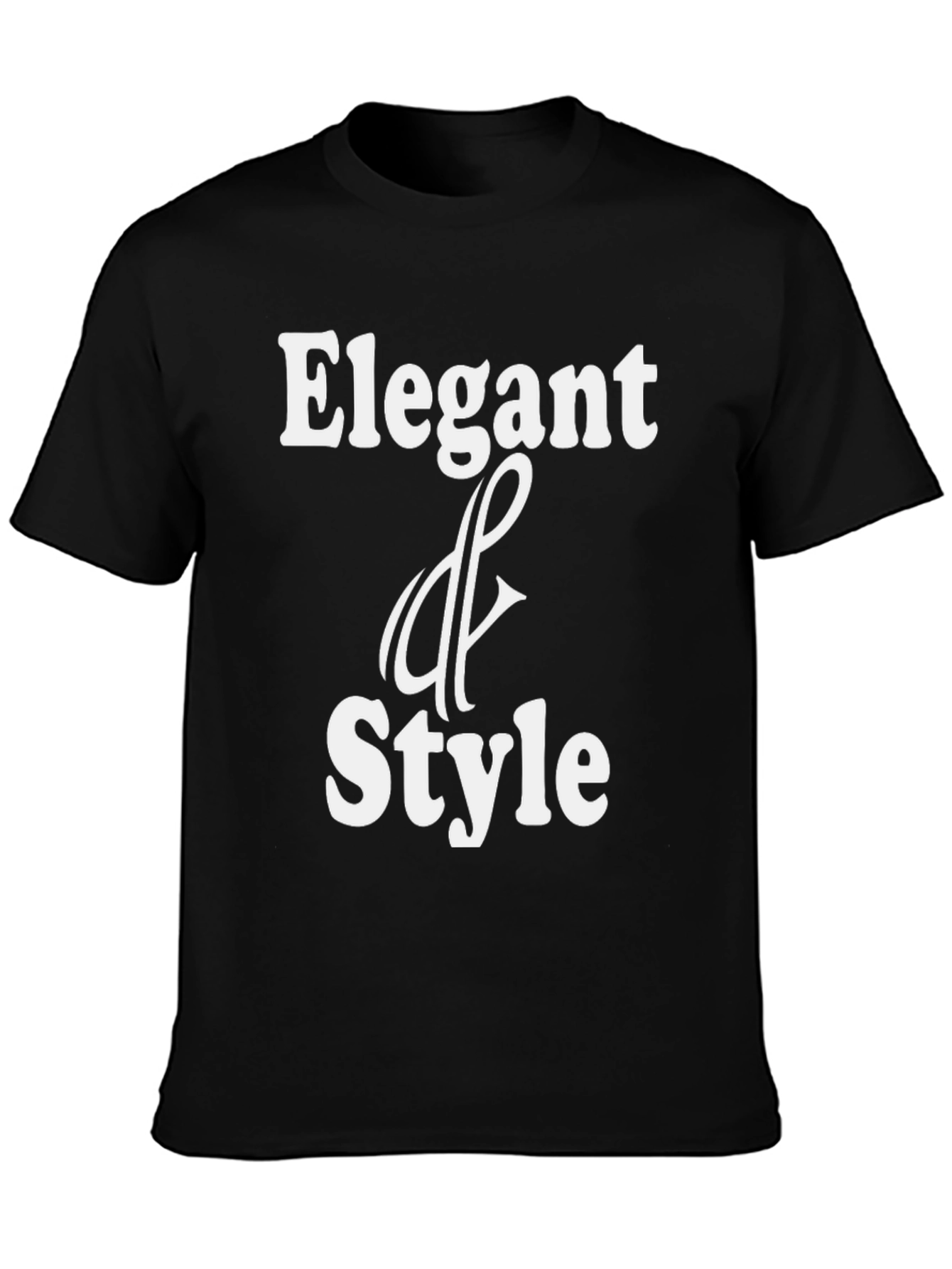 Black Elegant Style Black T-Shirt view 3