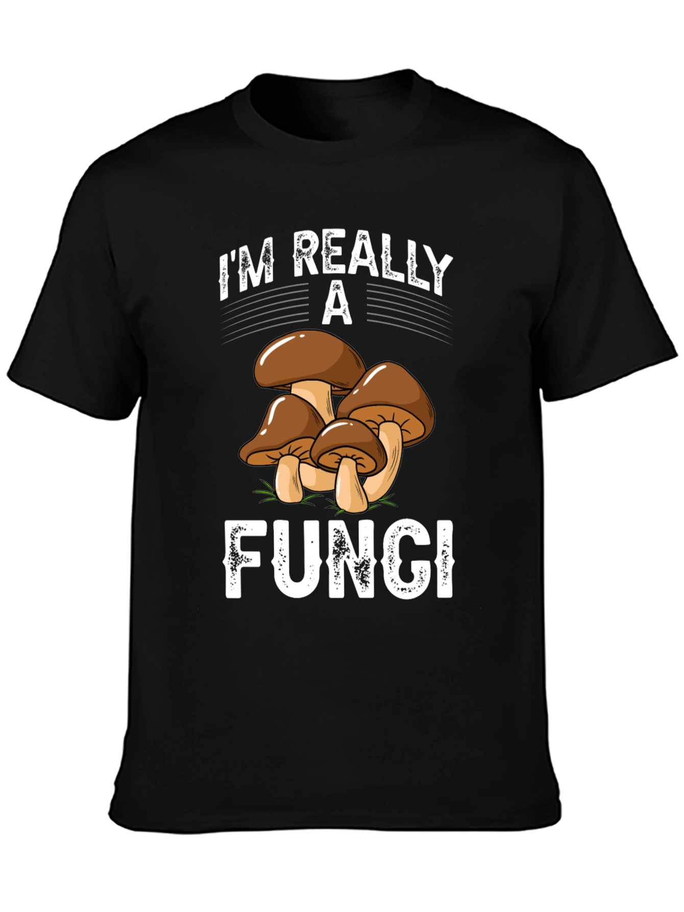 Black I'm Really a Fungi T-Shirt - Funny Mushroom Tee view 3