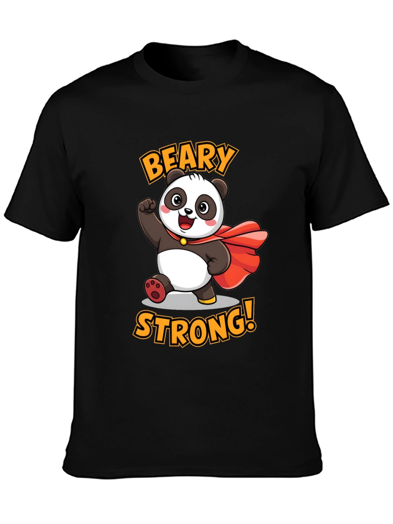 Black Beary Strong Panda Graphic Tee view 3