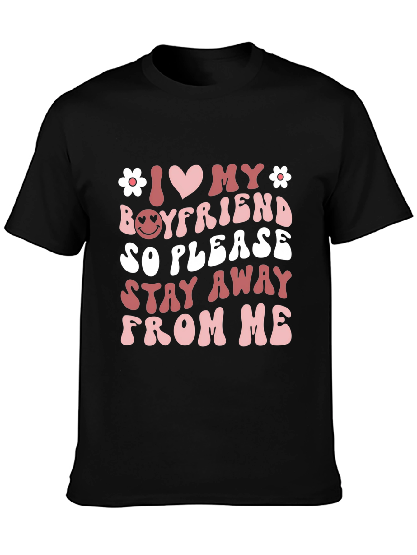 Black I Love My Boyfriend Graphic Tee - Valentine's Day T-Shirt view 3