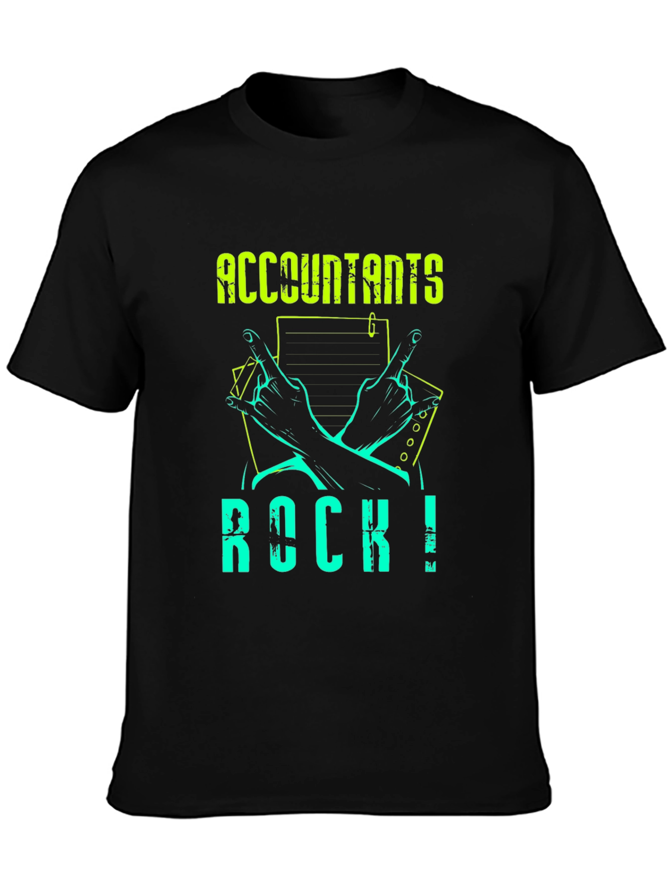 Black Accountants Rock! Graphic Tee - Black view 3