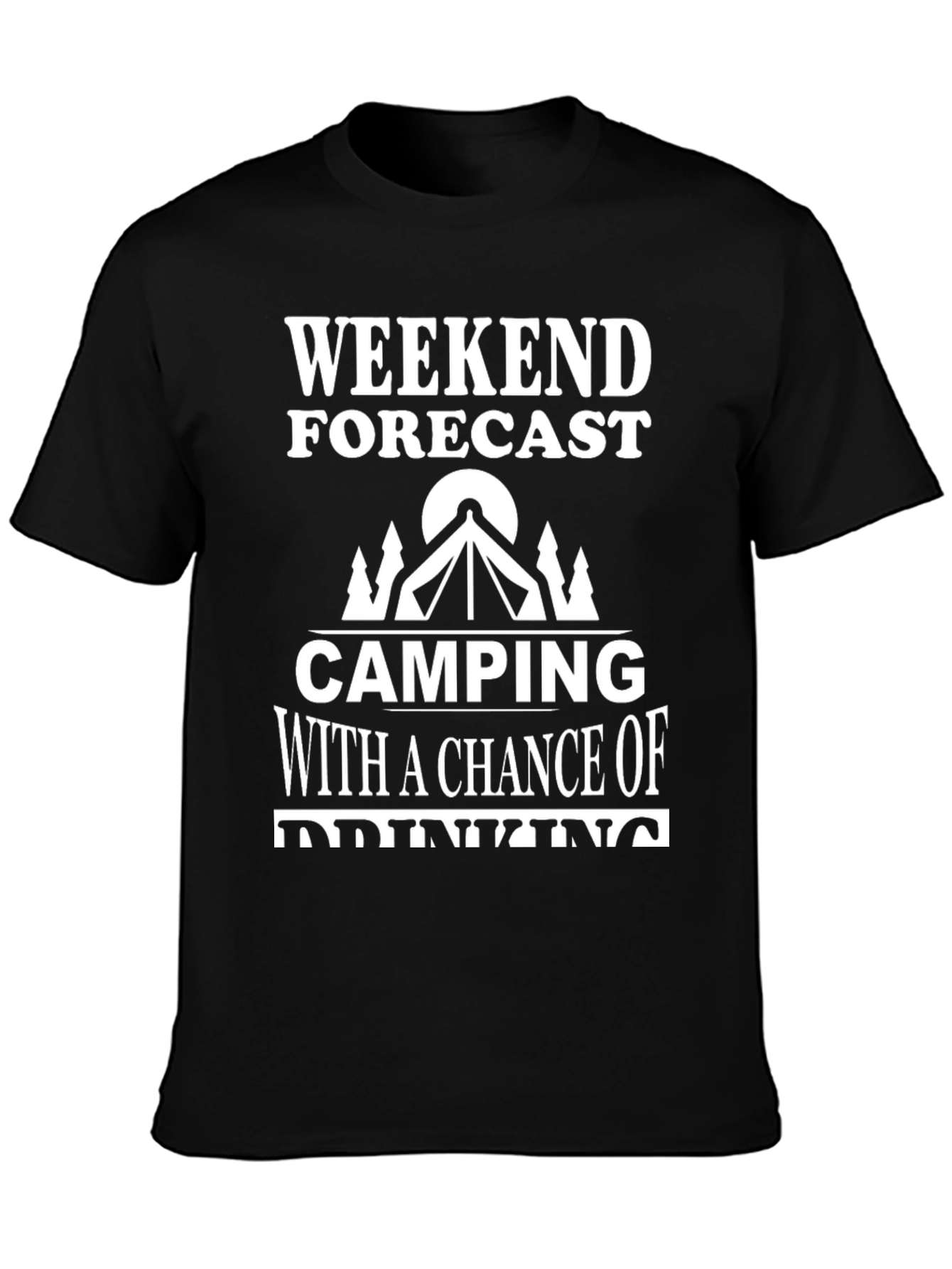 Black Camping & Drinking T-Shirt - Weekend Forecast view 3