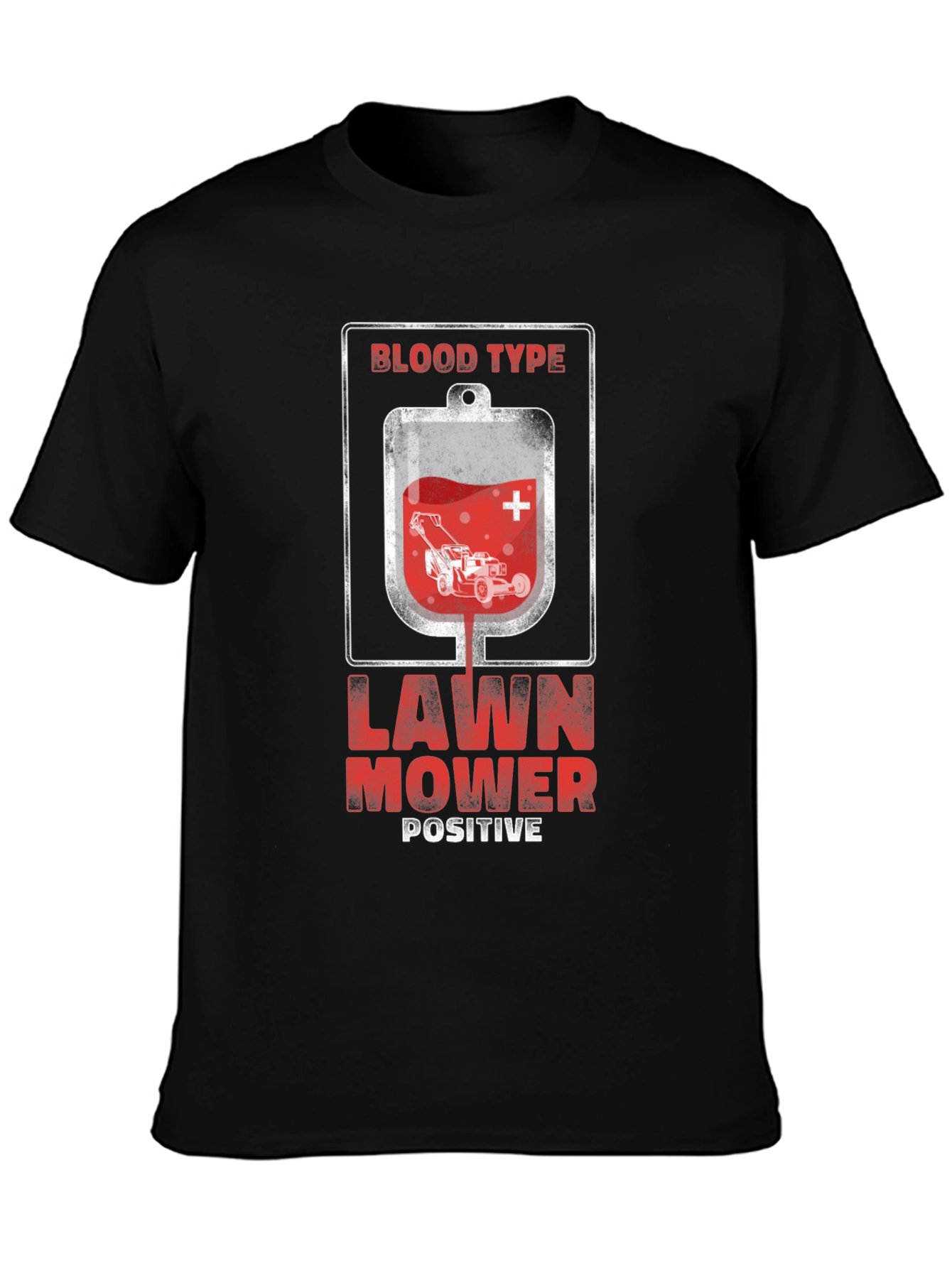 Black Lawn Mower Positive T-Shirt view 3