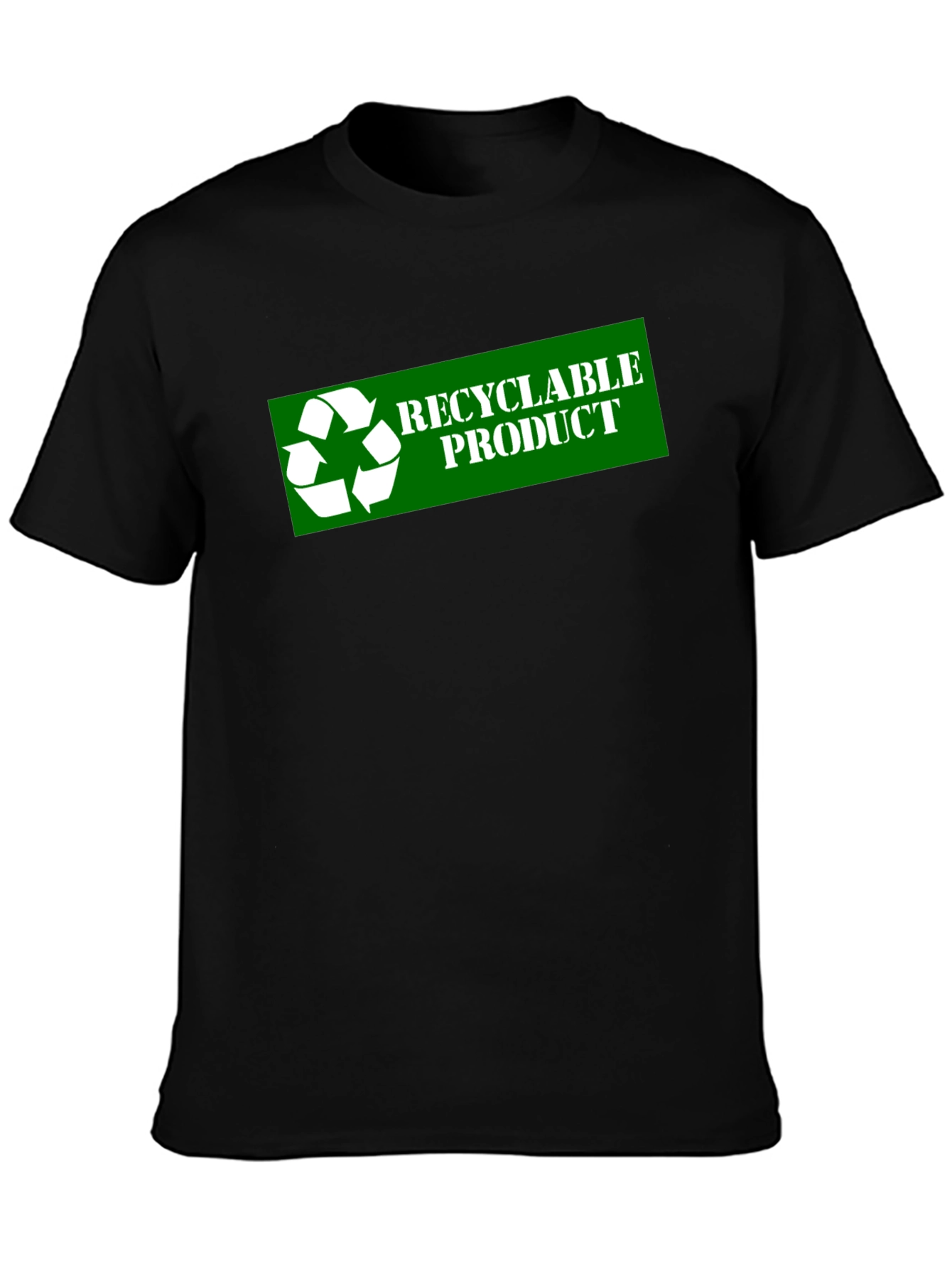 Black Recyclable Product Black T-Shirt view 3