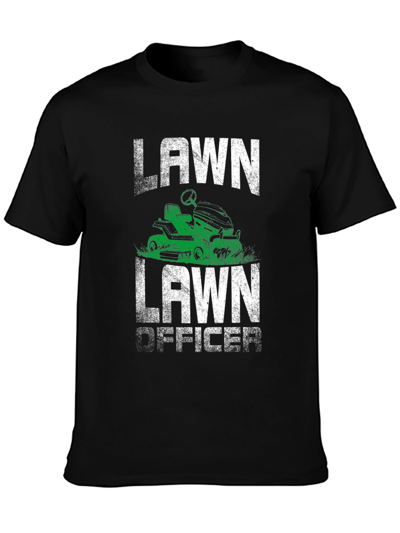Black Lawn Officer Graphic Tee - Funny Mowing Shirt view 3