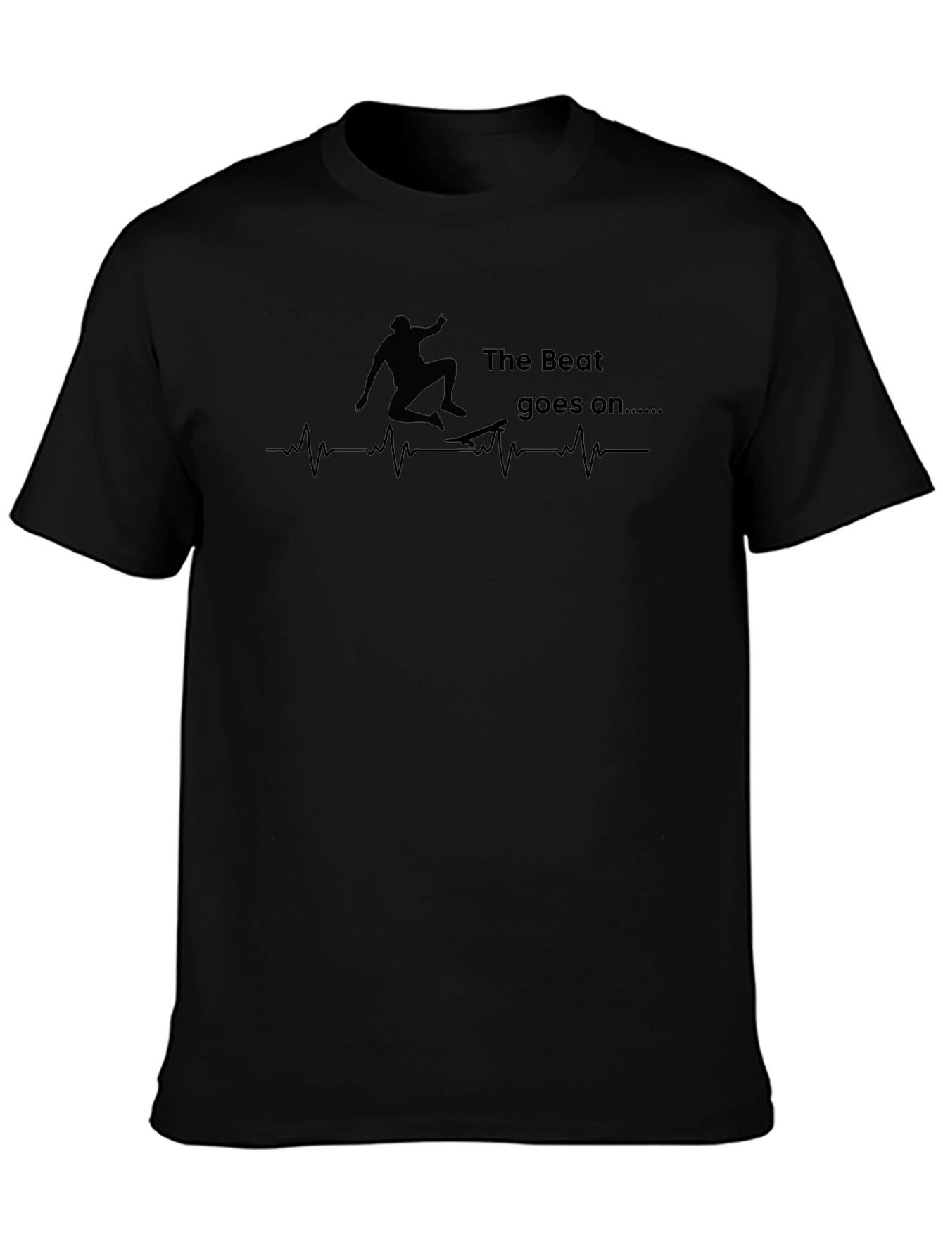 Black The Beat Goes On Black Graphic Tee - Skateboarding view 3