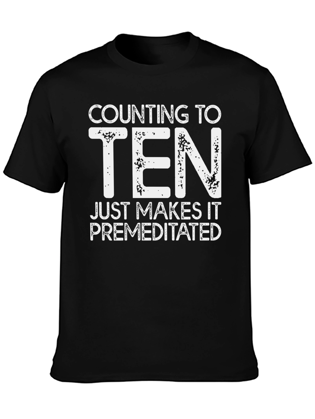 Black Counting to Ten Funny Graphic Tee view 3
