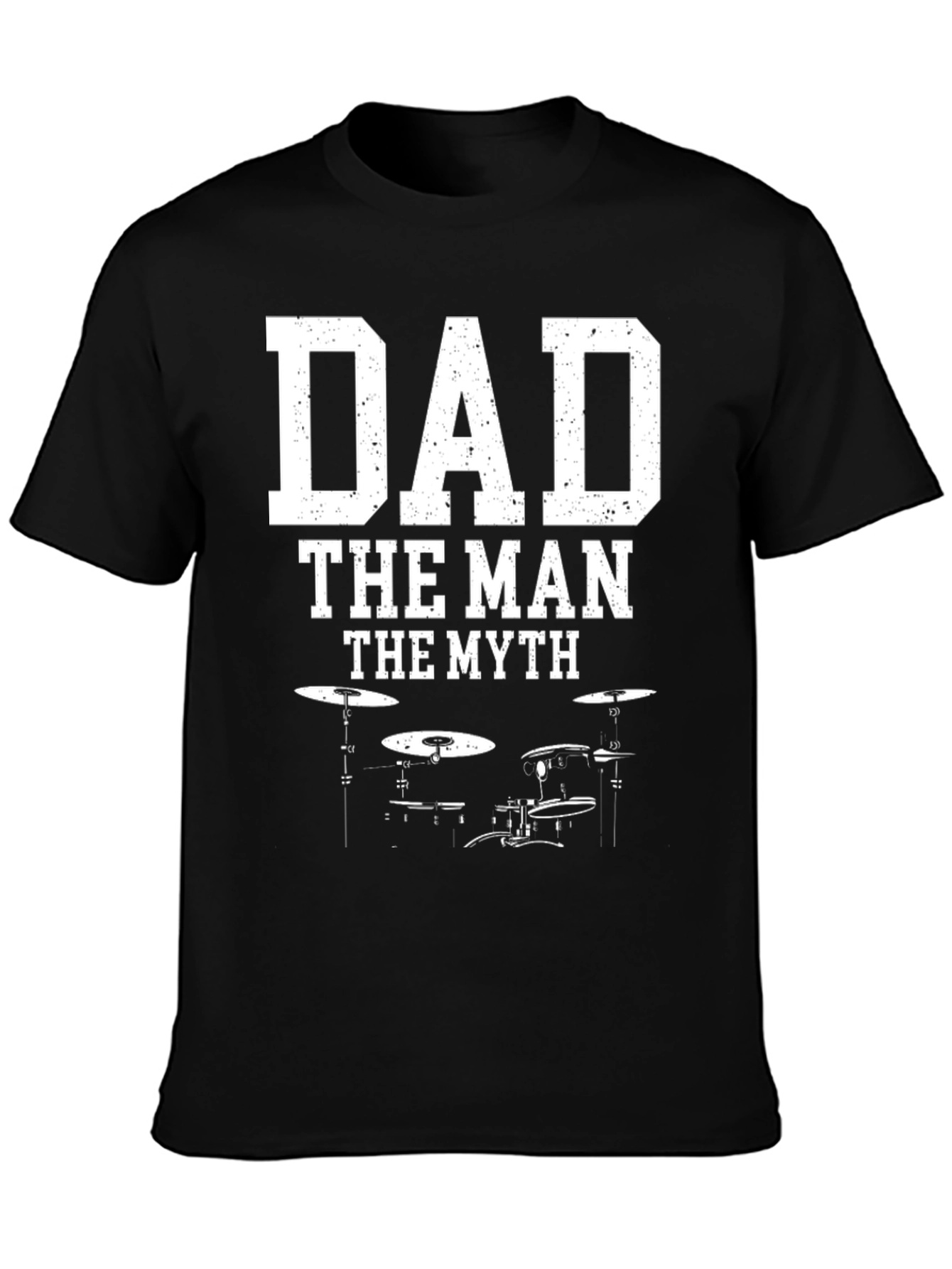 Black Dad The Man The Myth Drum Kit Graphic T-Shirt view 3